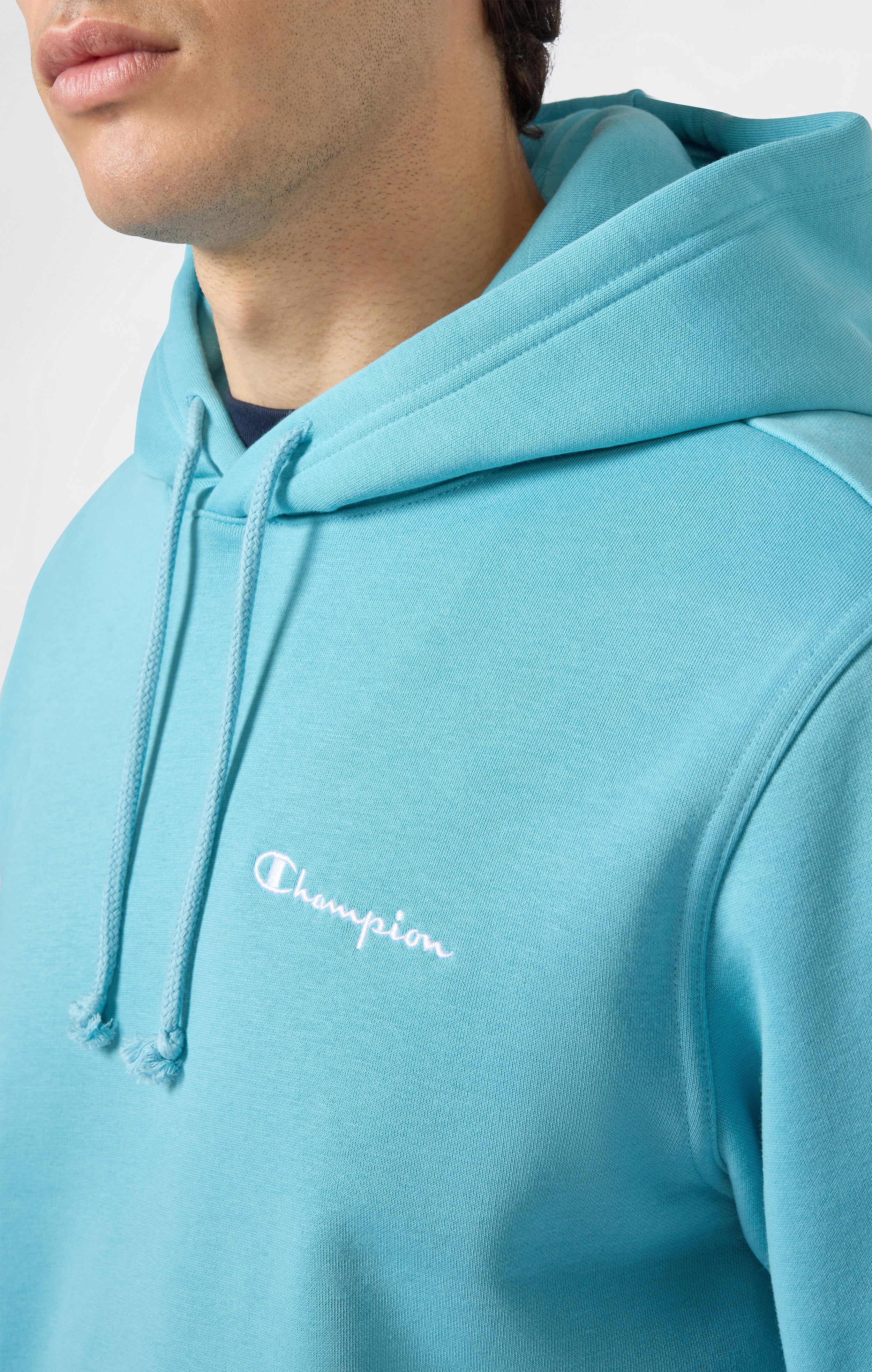 Men’s Fleece Hoodie with Small Embroidered Logo Icons