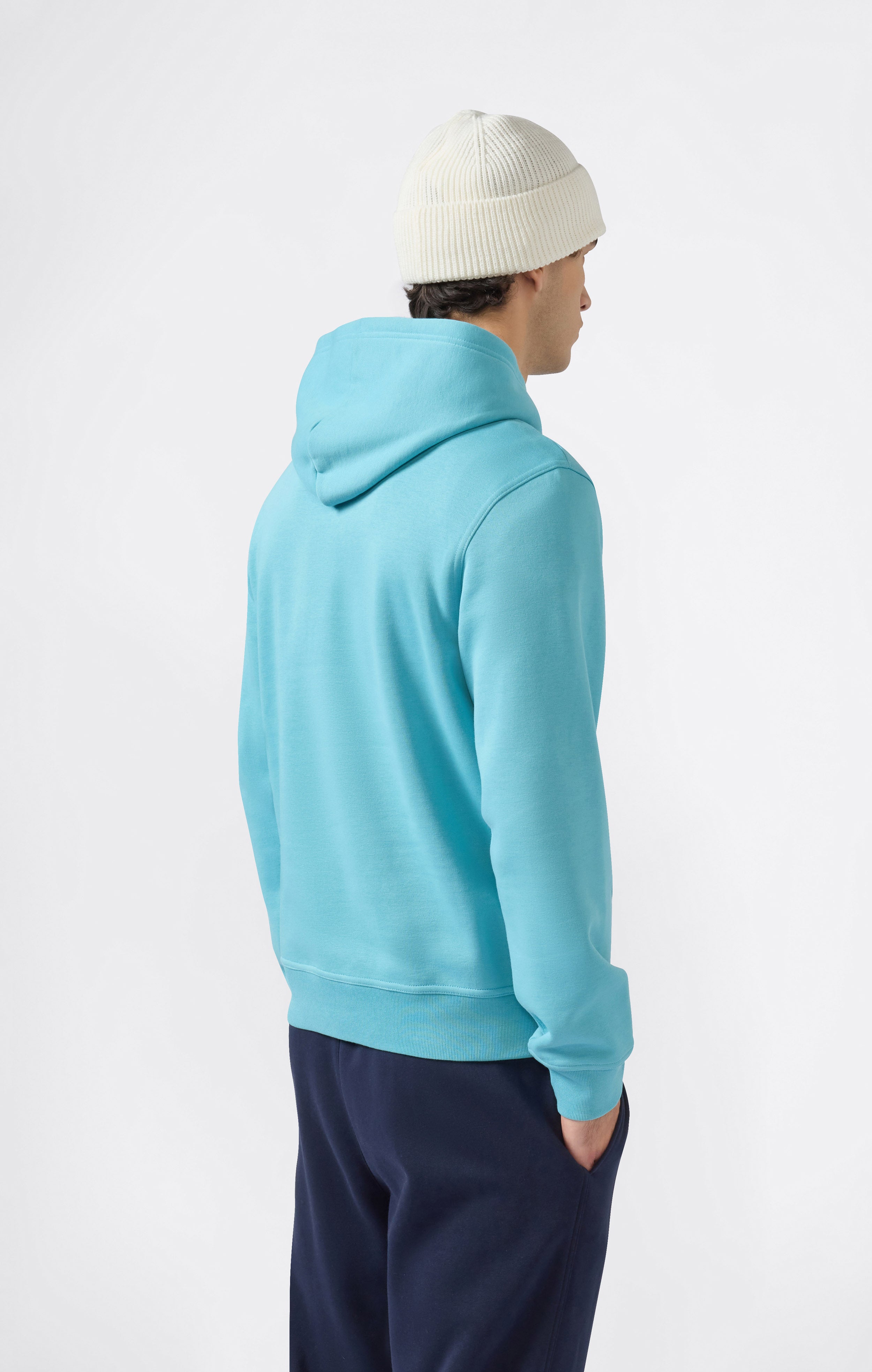 Men’s Fleece Hoodie with Small Embroidered Logo Icons