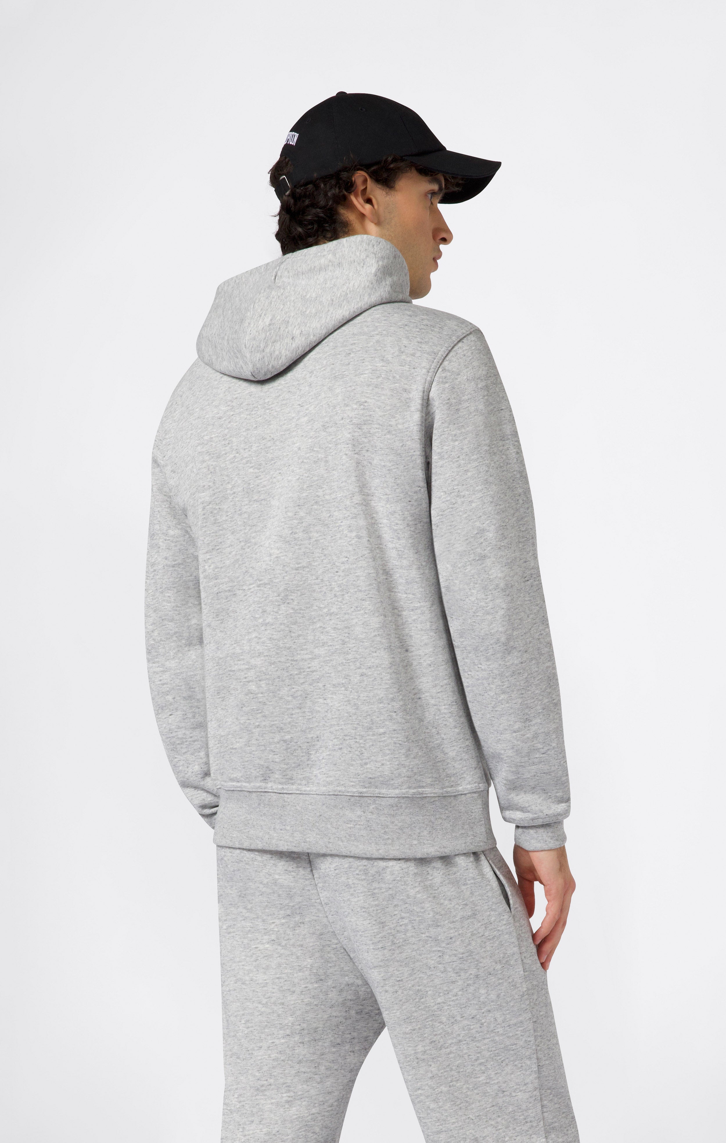 Men’s Fleece Hoodie with Small Embroidered Logo Icons