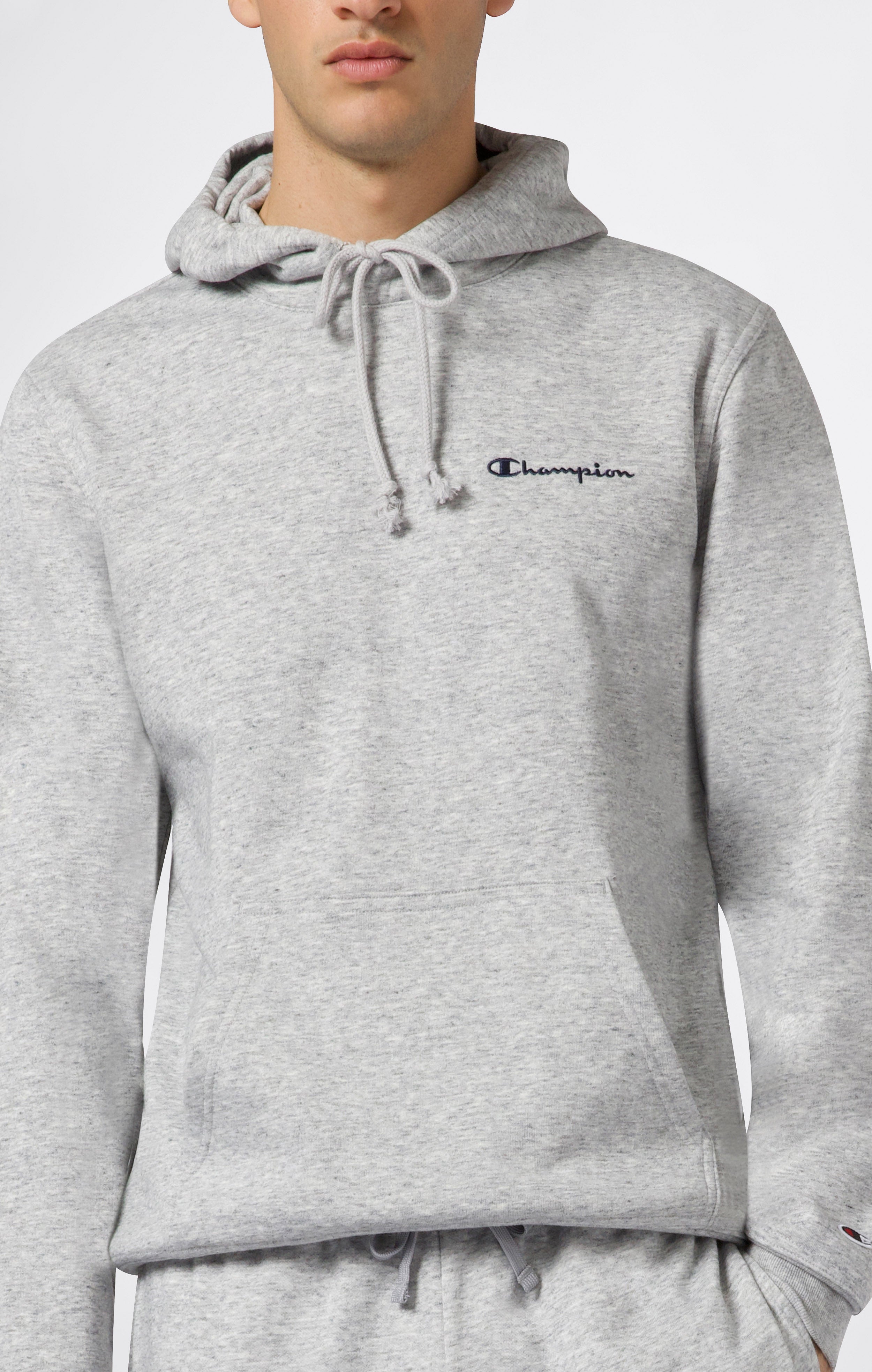 Men’s Fleece Hoodie with Small Embroidered Logo Icons
