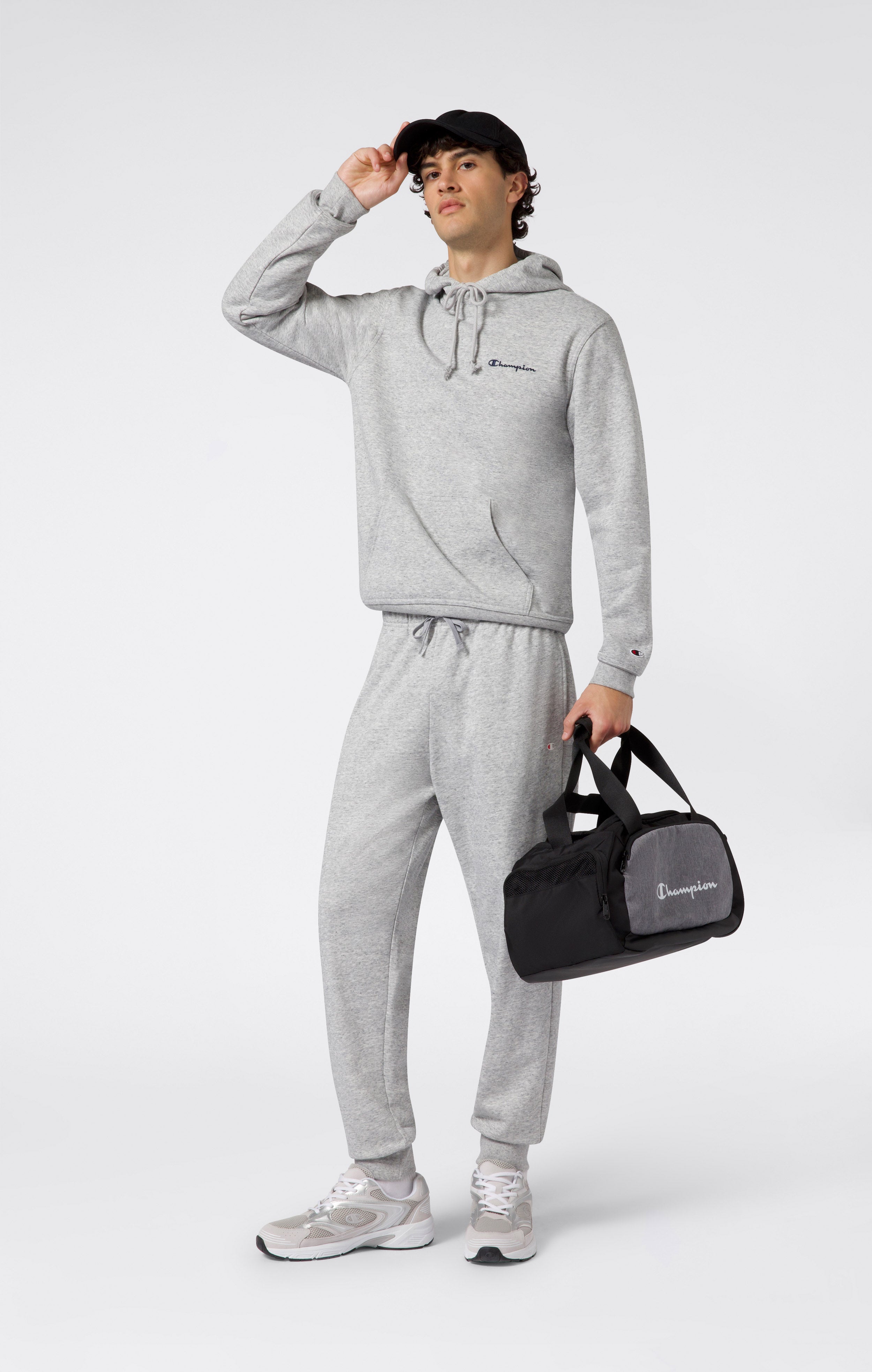 Men’s Fleece Hoodie with Small Embroidered Logo Icons