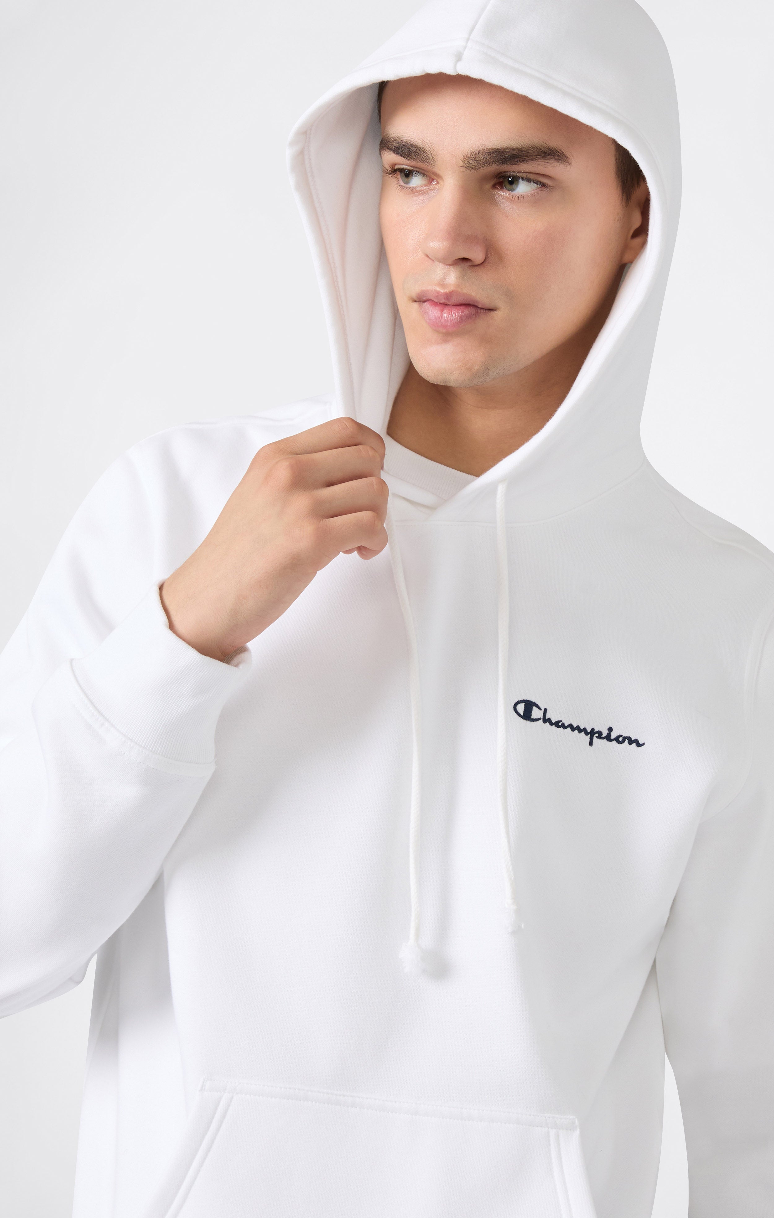 Men’s Fleece Hoodie with Small Embroidered Logo Icons