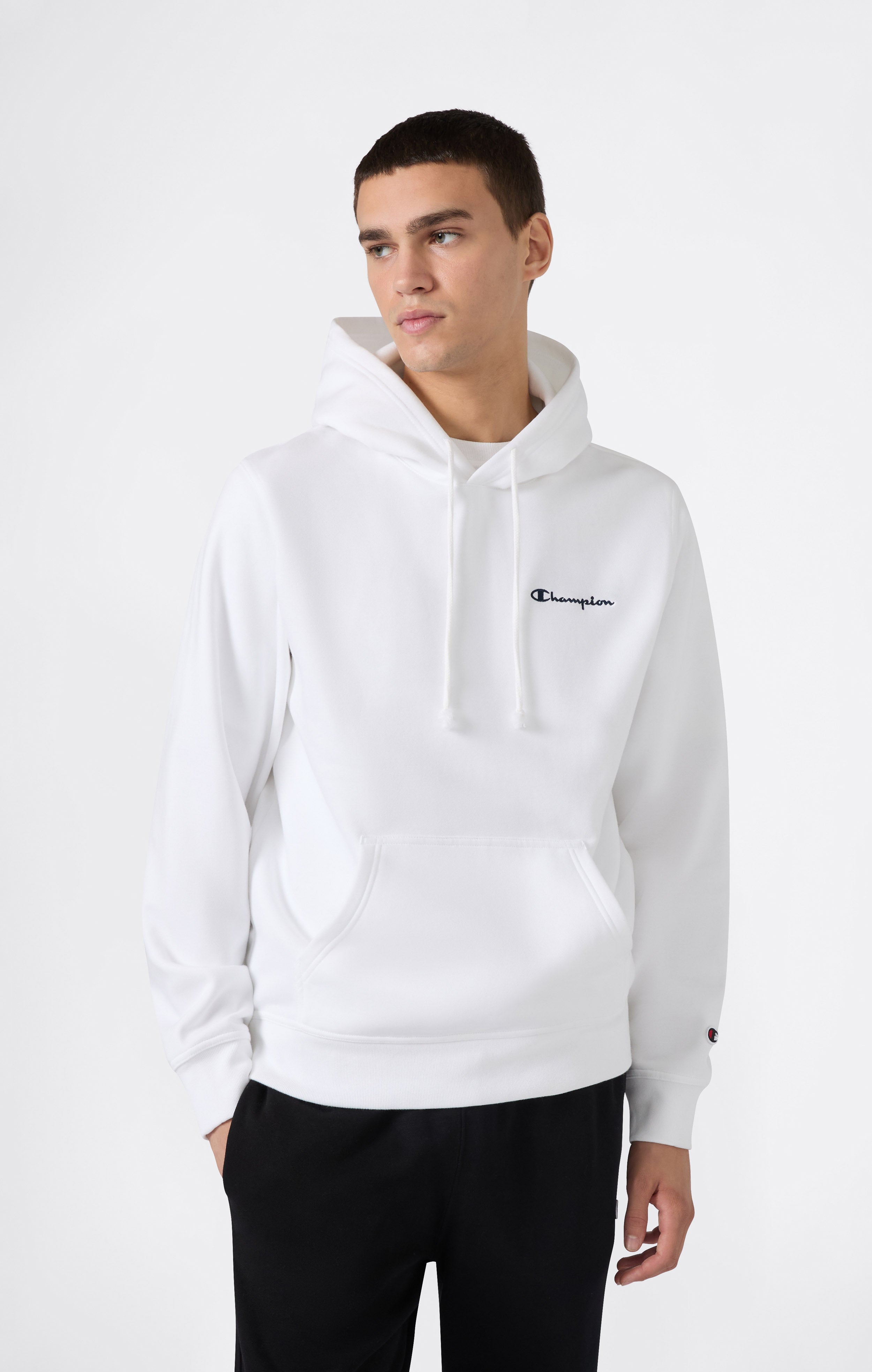 Men’s Fleece Hoodie with Small Embroidered Logo Icons