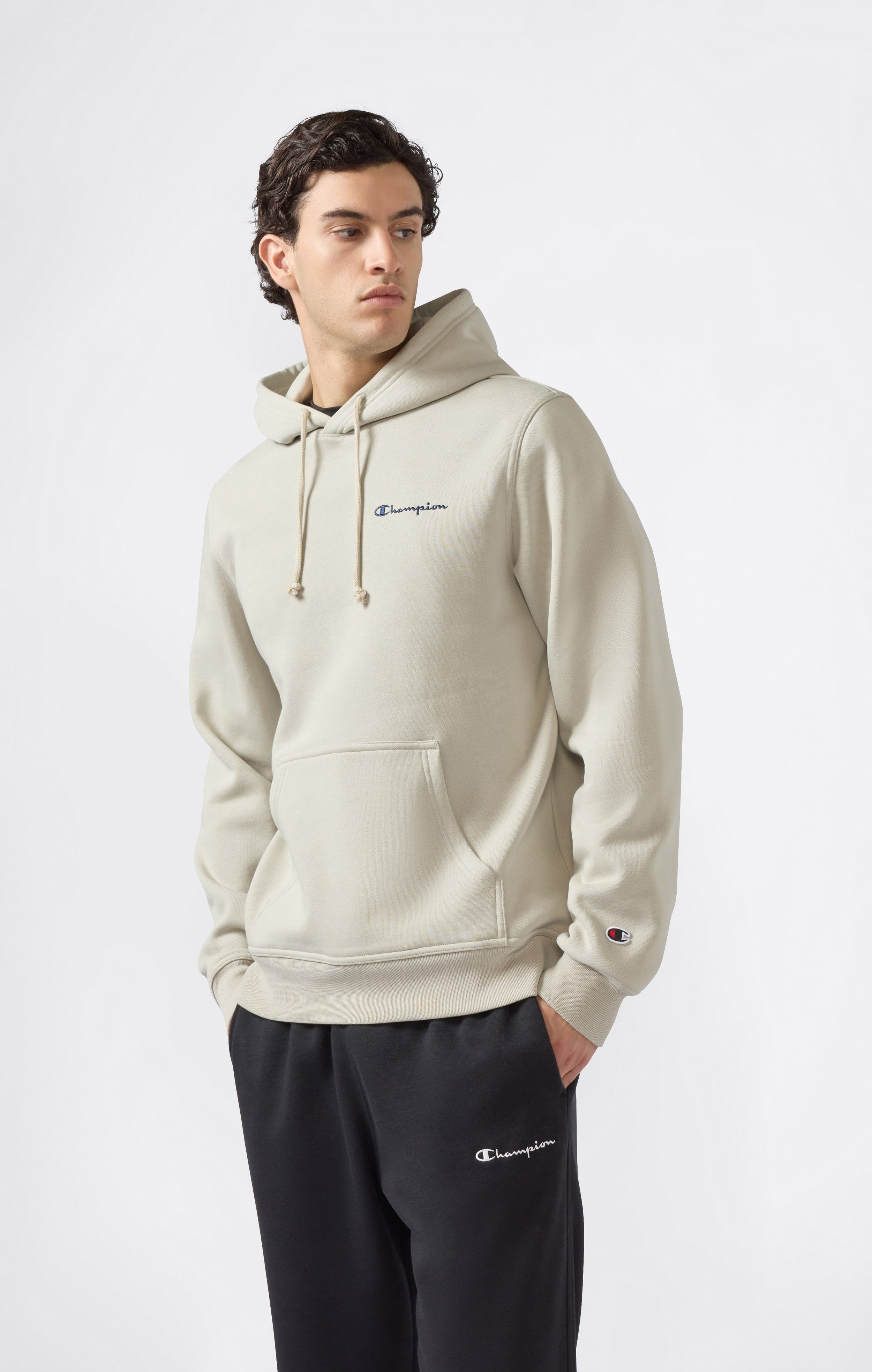 Men’s Fleece Hoodie with Small Embroidered Logo Icons