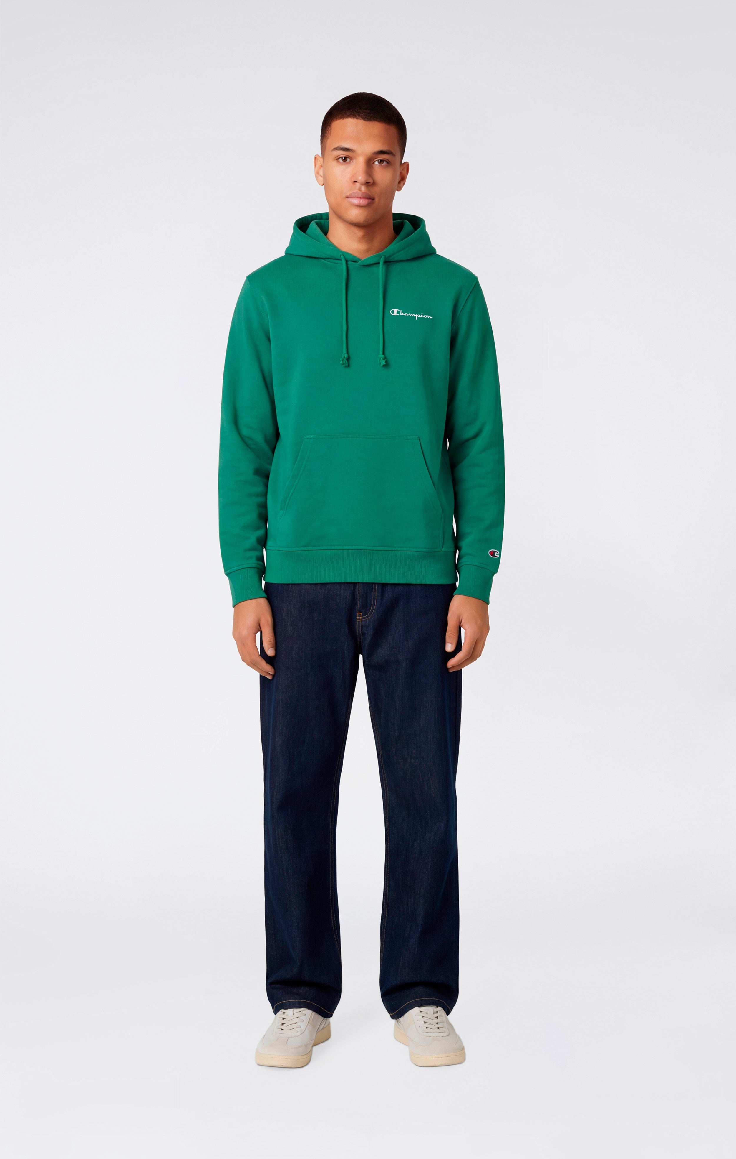 Men’s Lightweight Hoodie with Small Embroidered Logo Icons
