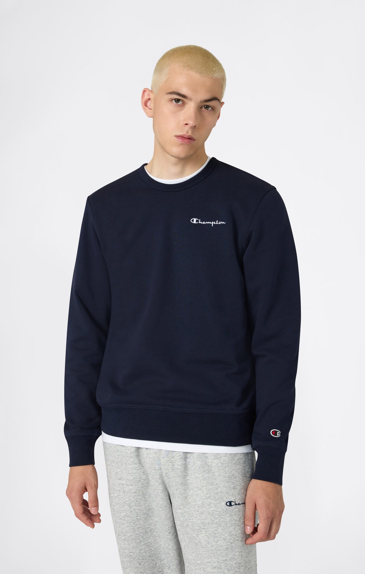 Sudadera Cuello Redondo Con Interior Afelpado Con Pequeño Logotipo Bordado Icons Para Hombre