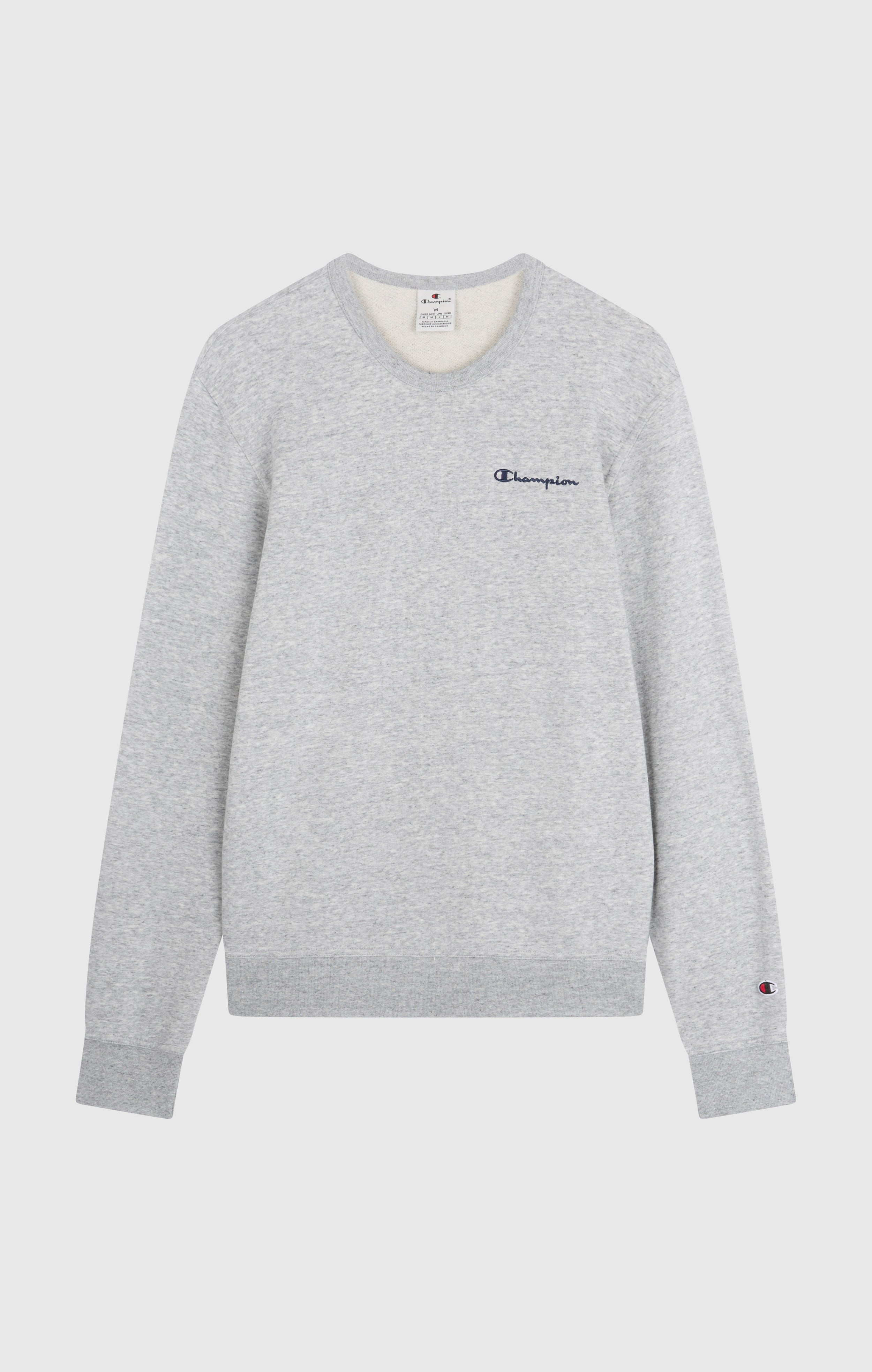 Men’s Fleece Crewneck Sweatshirt with Small Embroidered Logo Icons