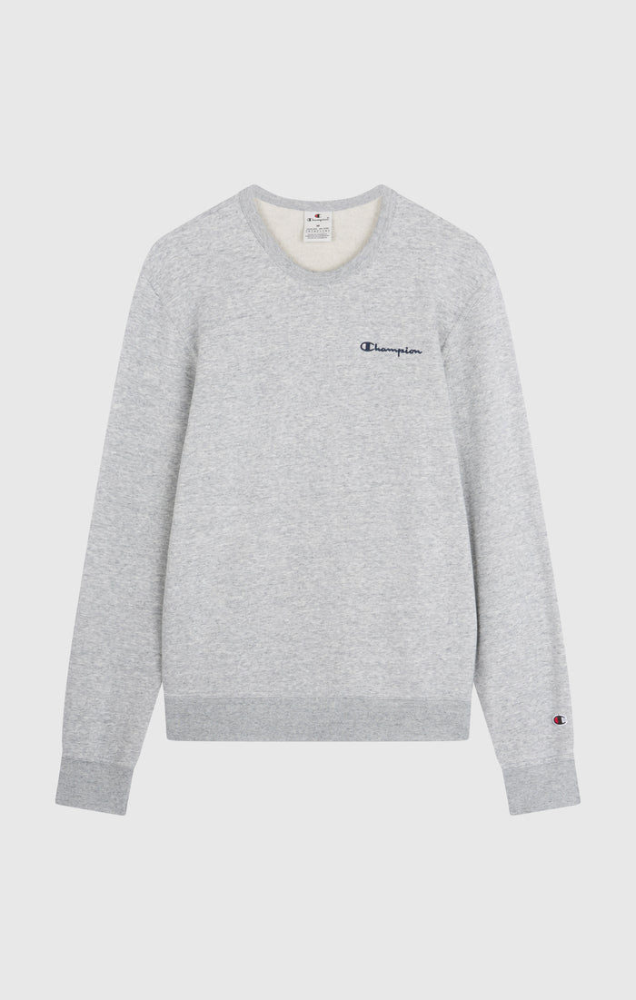 Men’s Fleece Crewneck Sweatshirt with Small Embroidered Logo Icons