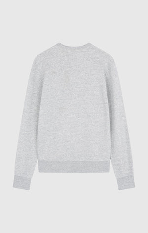 Men’s Fleece Crewneck Sweatshirt with Small Embroidered Logo Icons