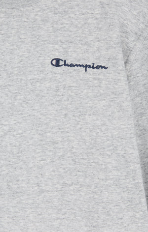 Men’s Fleece Crewneck Sweatshirt with Small Embroidered Logo Icons