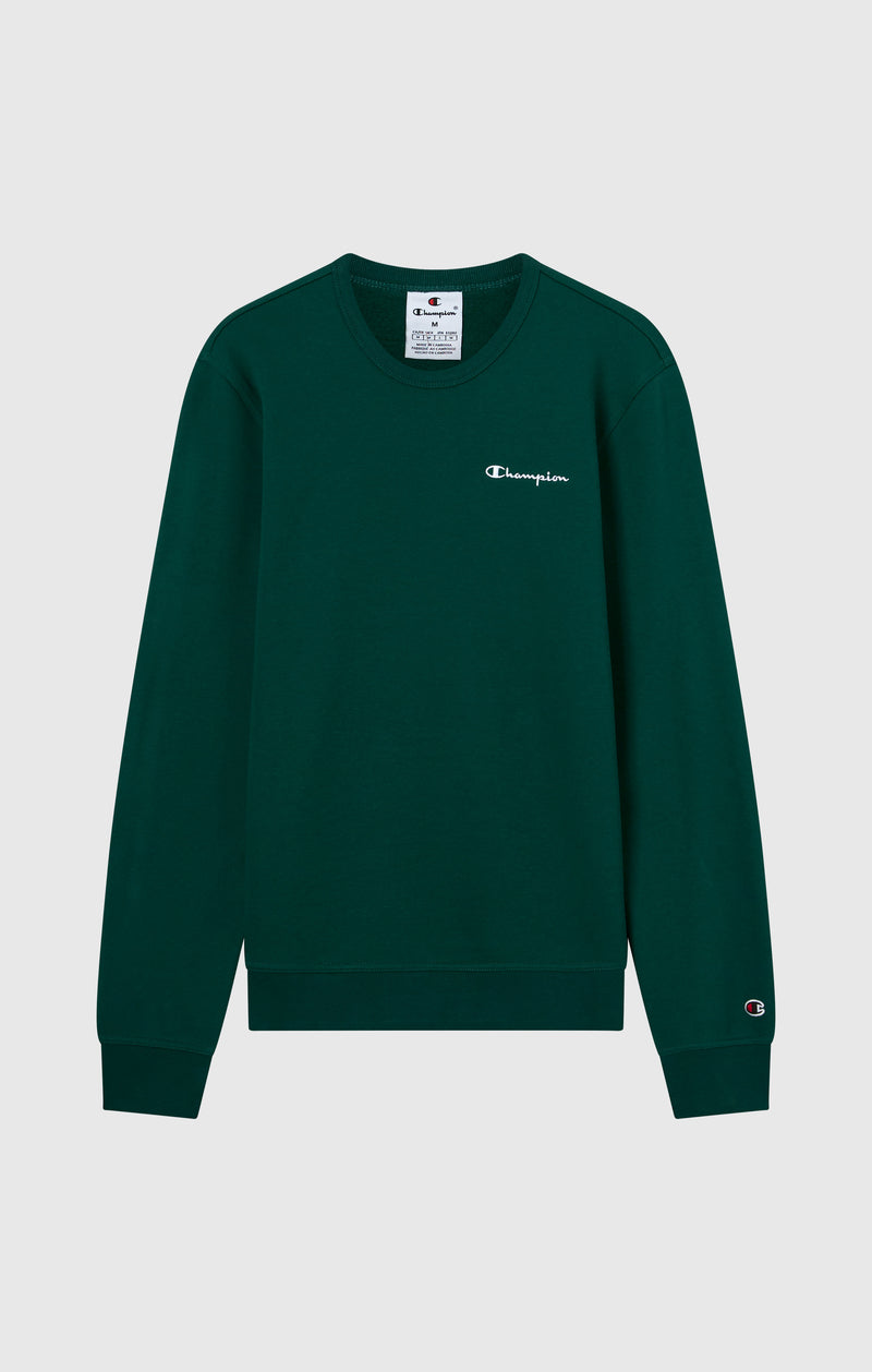 Men’s Fleece Crewneck Sweatshirt with Small Embroidered Logo Icons