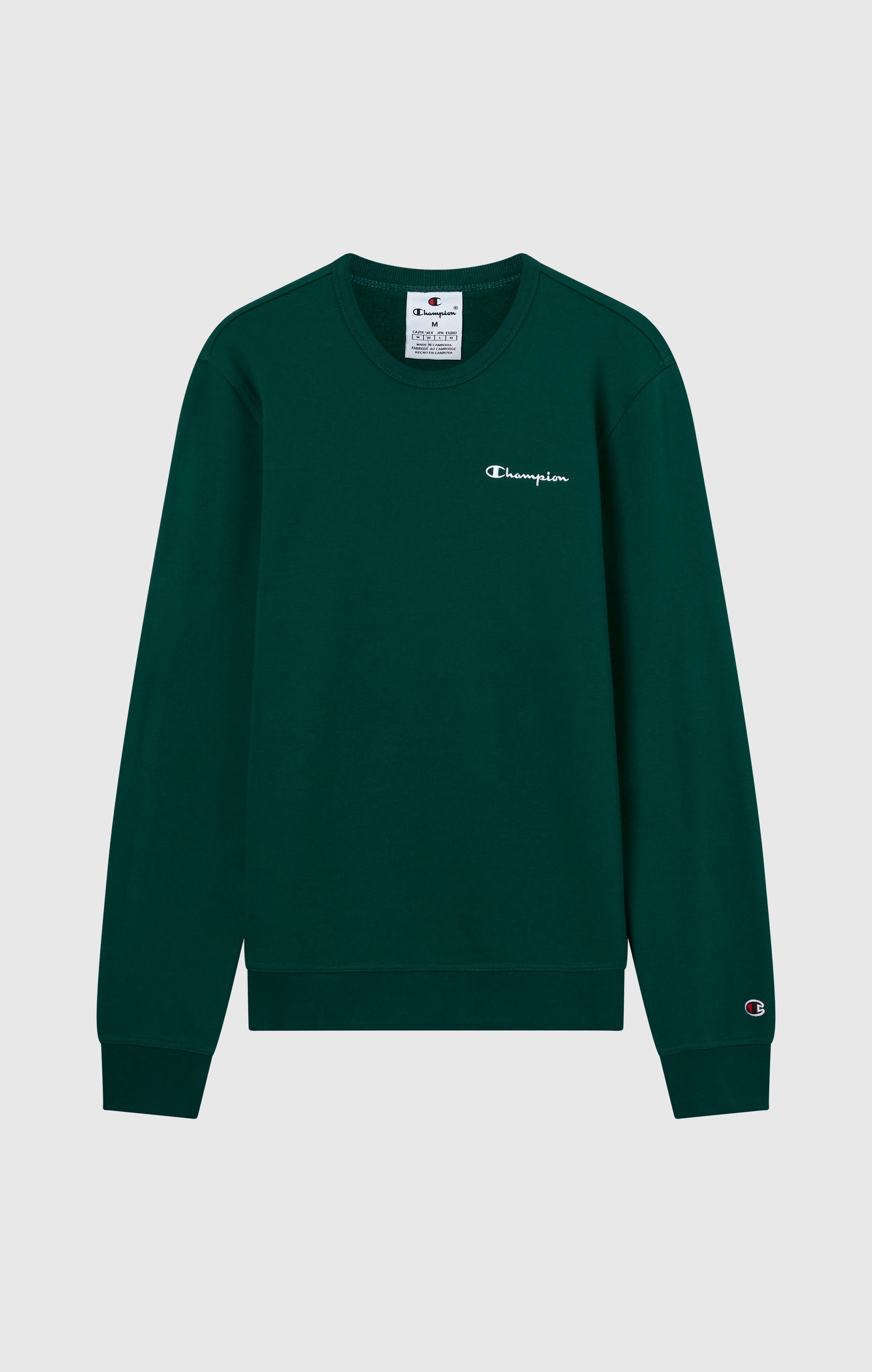 Men’s Fleece Crewneck Sweatshirt with Small Embroidered Logo Icons