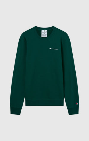 Men’s Fleece Crewneck Sweatshirt with Small Embroidered Logo Icons