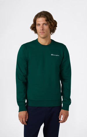 Men’s Fleece Crewneck Sweatshirt with Small Embroidered Logo Icons