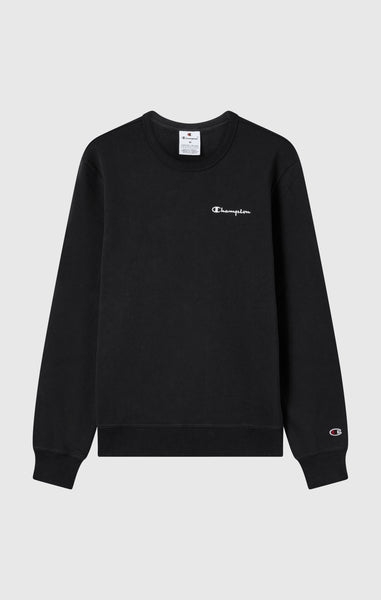 Men’s Fleece Crewneck Sweatshirt with Small Embroidered Logo Icons