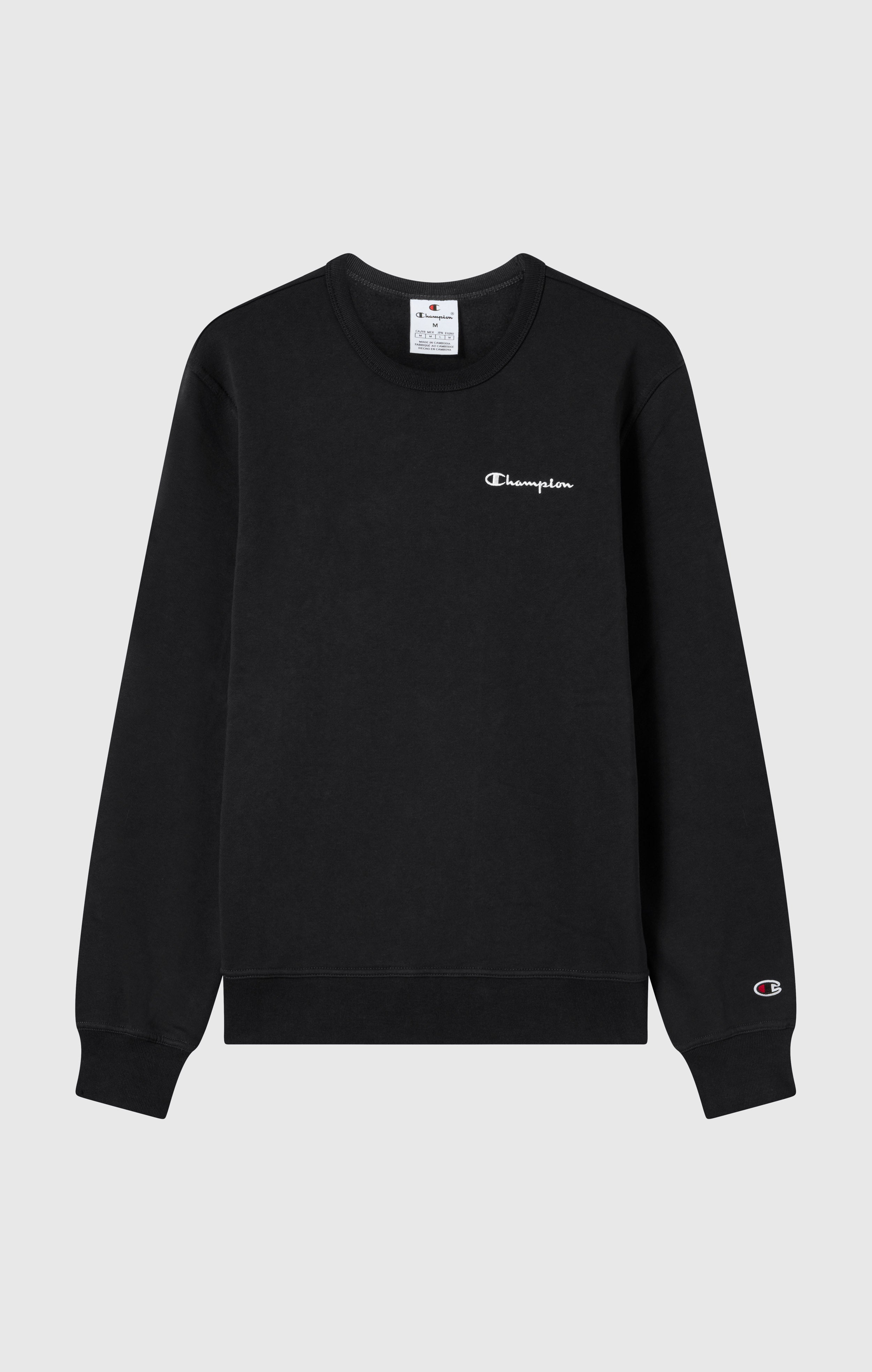 Men’s Fleece Crewneck Sweatshirt with Small Embroidered Logo Icons