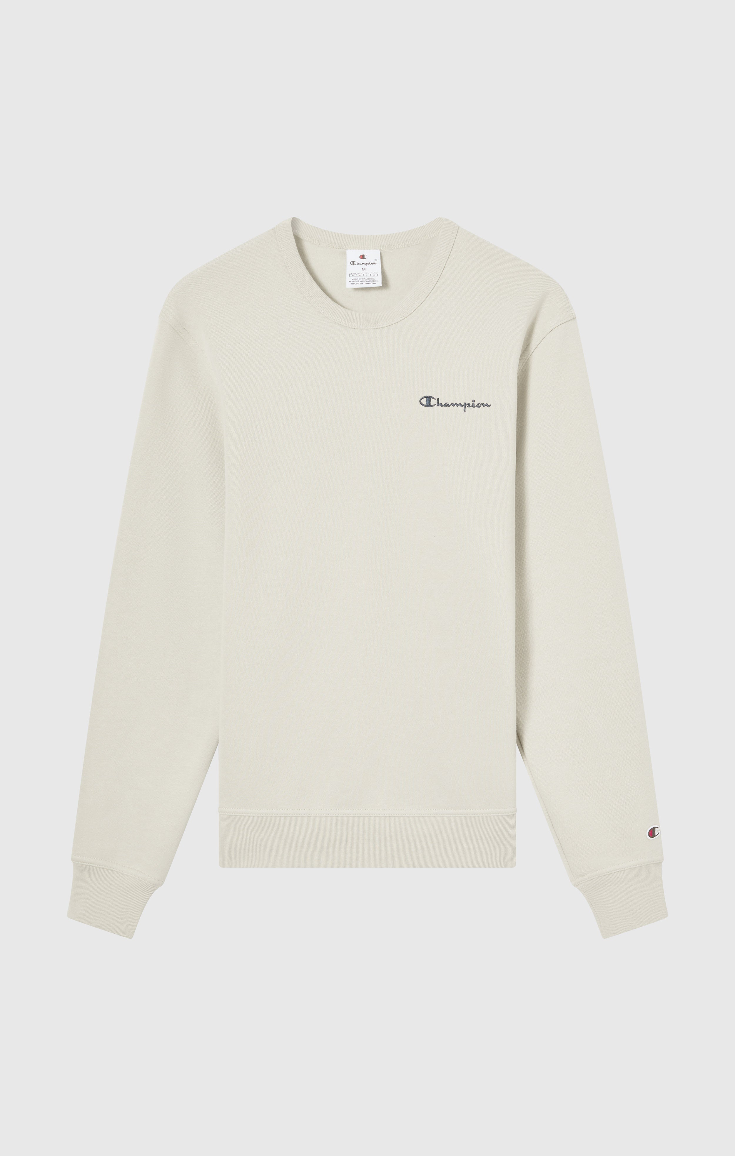 Men’s Fleece Crewneck Sweatshirt with Small Embroidered Logo Icons