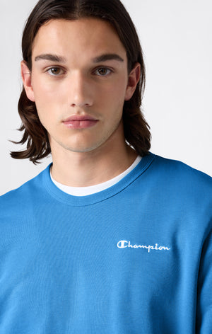 Men’s Lightweight Crewneck Sweatshirt with Embroidered Logo Icons