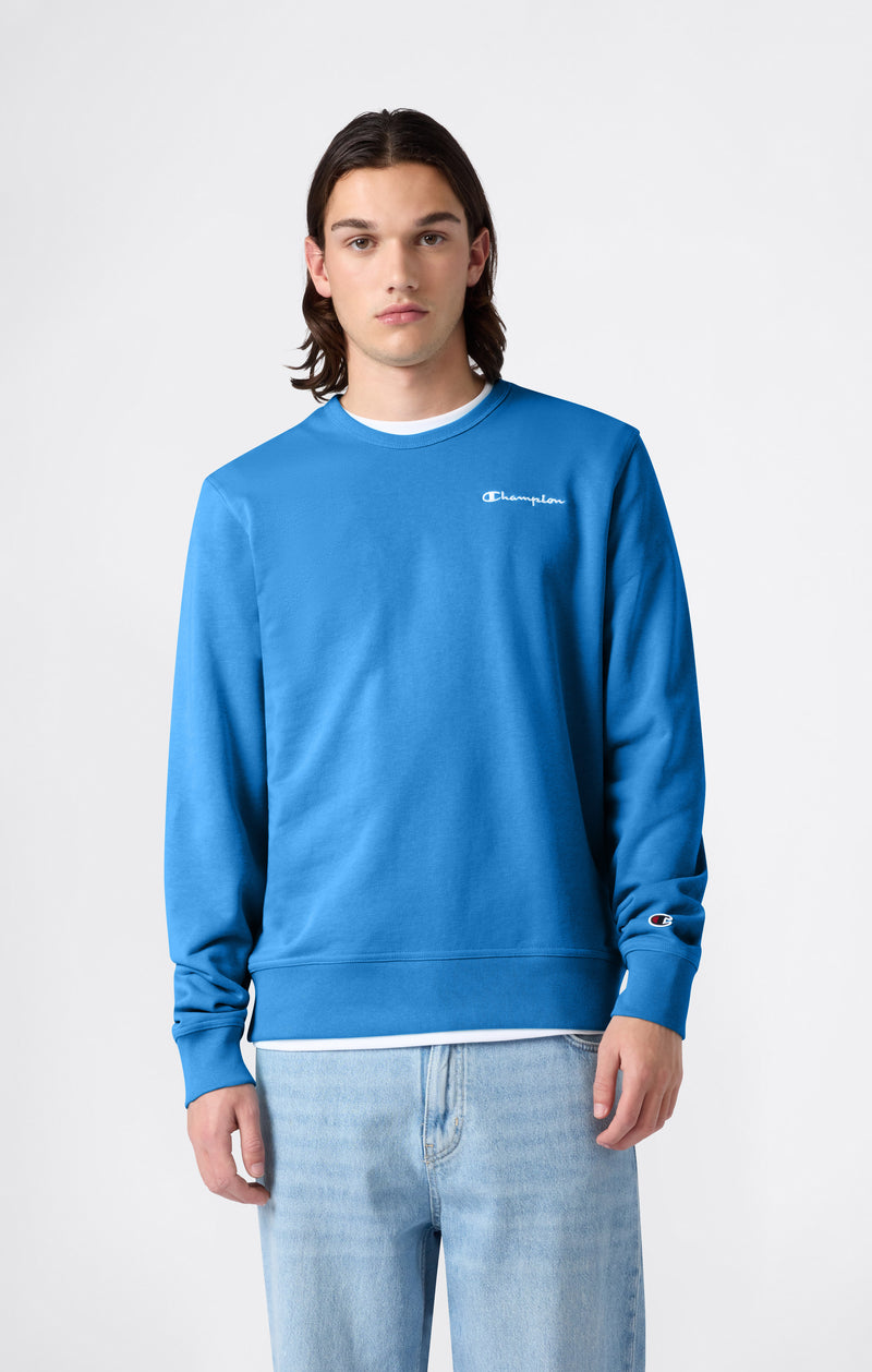 Men’s Lightweight Crewneck Sweatshirt with Embroidered Logo Icons