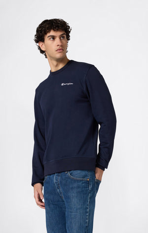 Men’s Lightweight Crewneck Sweatshirt with Embroidered Logo Icons