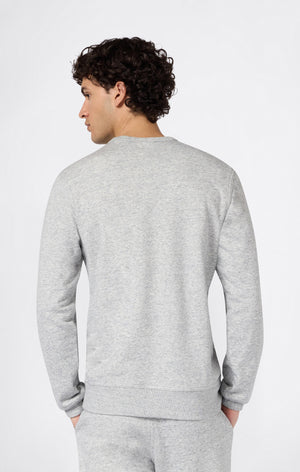 Men’s Lightweight Crewneck Sweatshirt with Embroidered Logo Icons