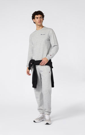 Men’s Lightweight Crewneck Sweatshirt with Embroidered Logo Icons