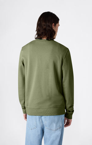 Men’s Lightweight Crewneck Sweatshirt with Embroidered Logo Icons