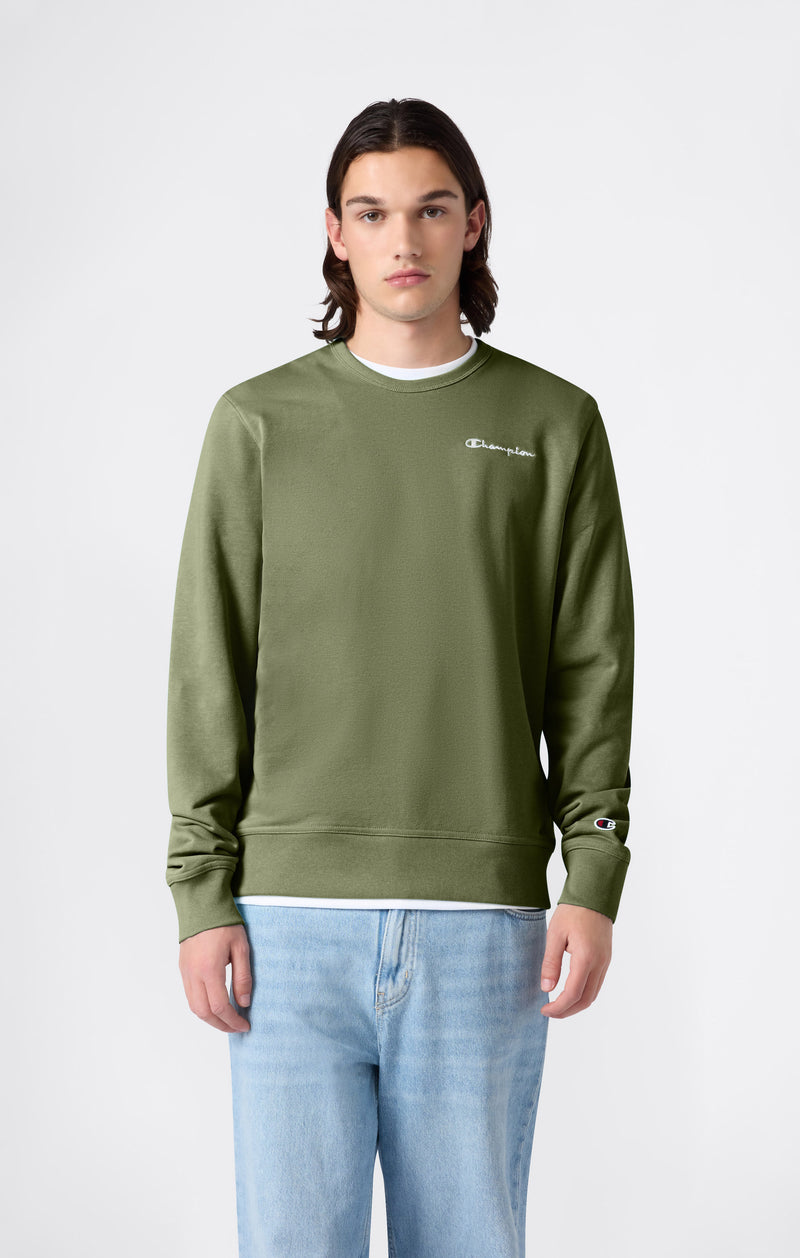 Men’s Lightweight Crewneck Sweatshirt with Embroidered Logo Icons