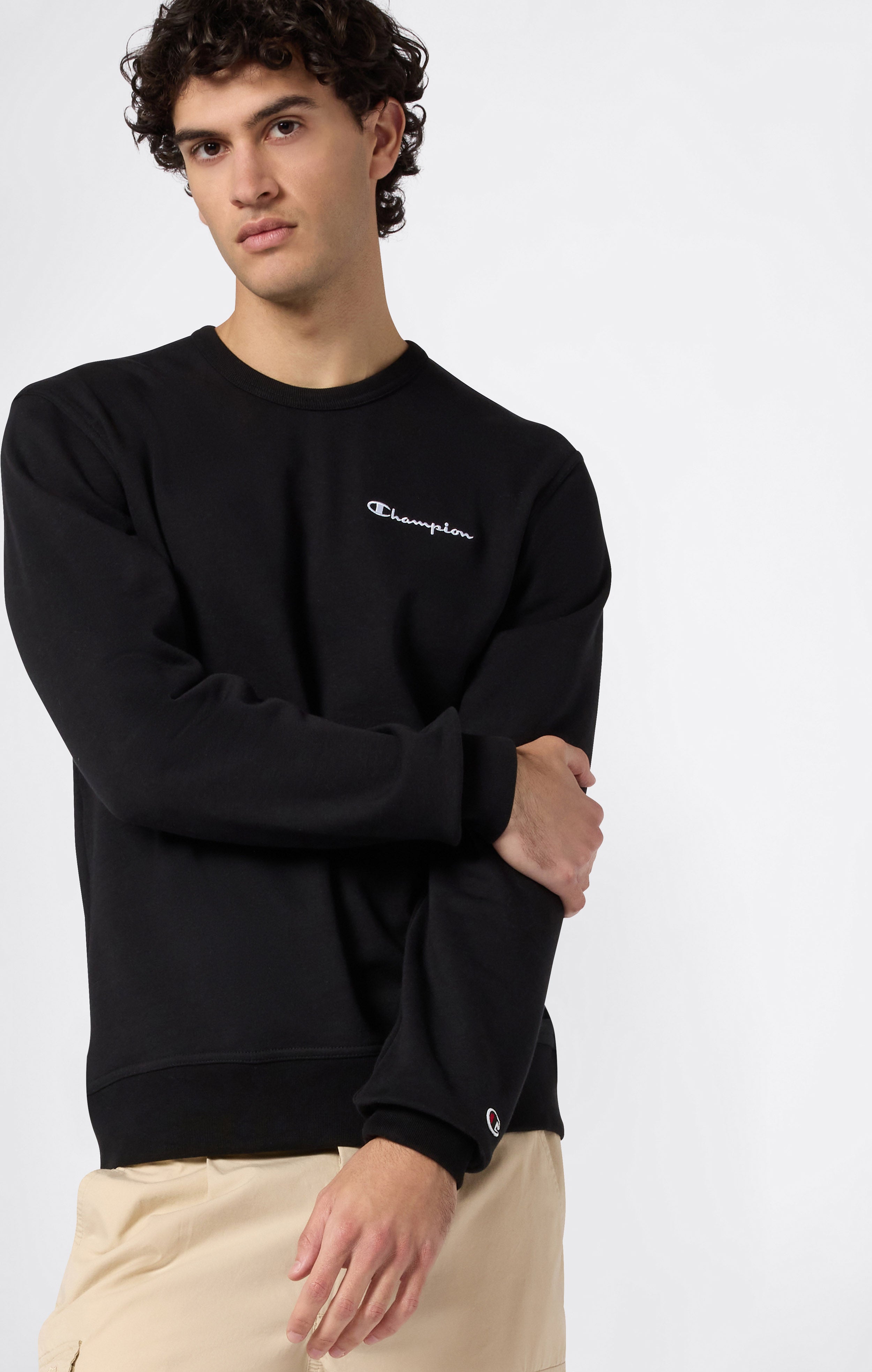 Sweat Léger à Col Rond avec Logo Brodé pour Homme Icons