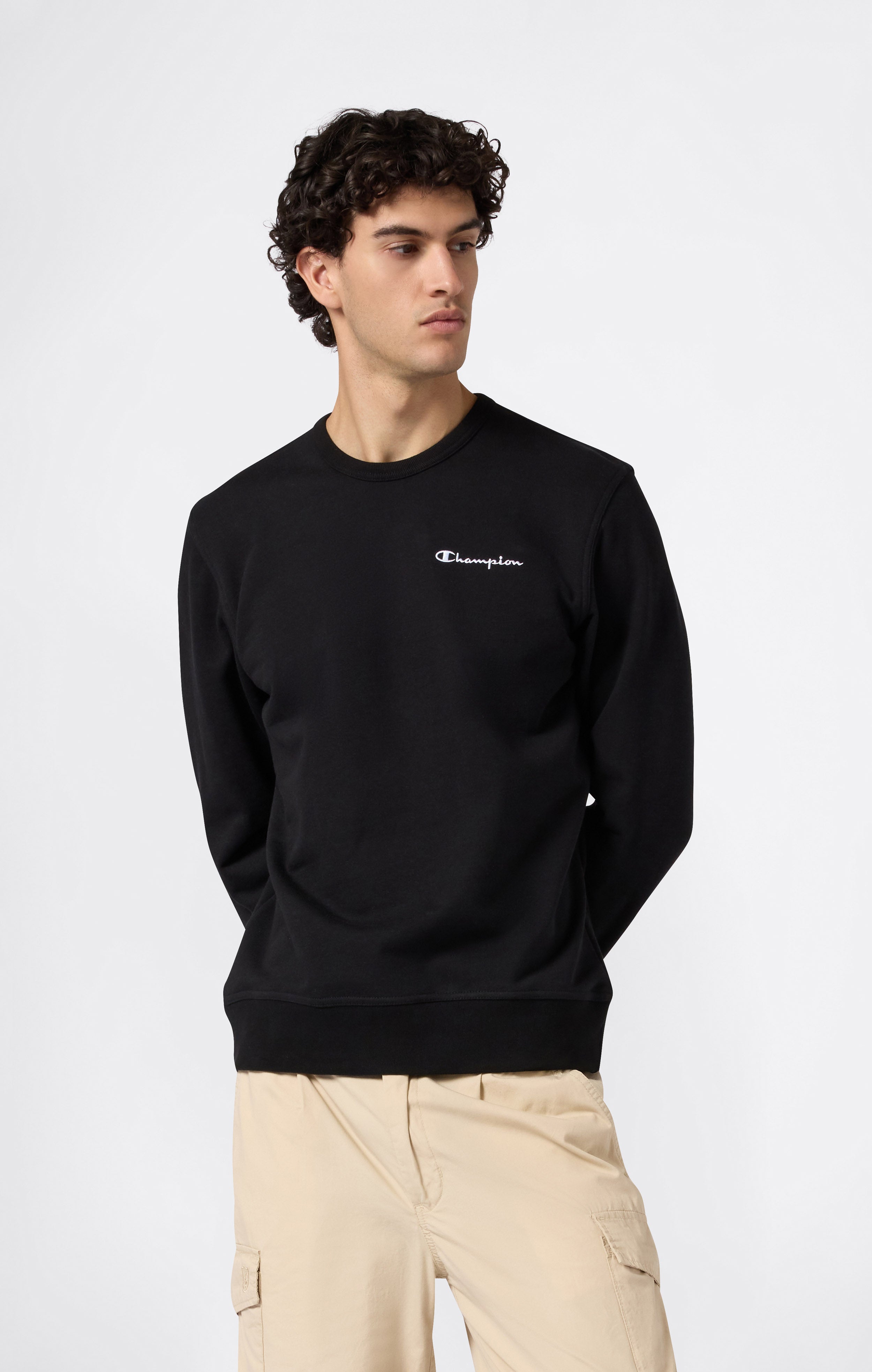 Sweat Léger à Col Rond avec Logo Brodé pour Homme Icons