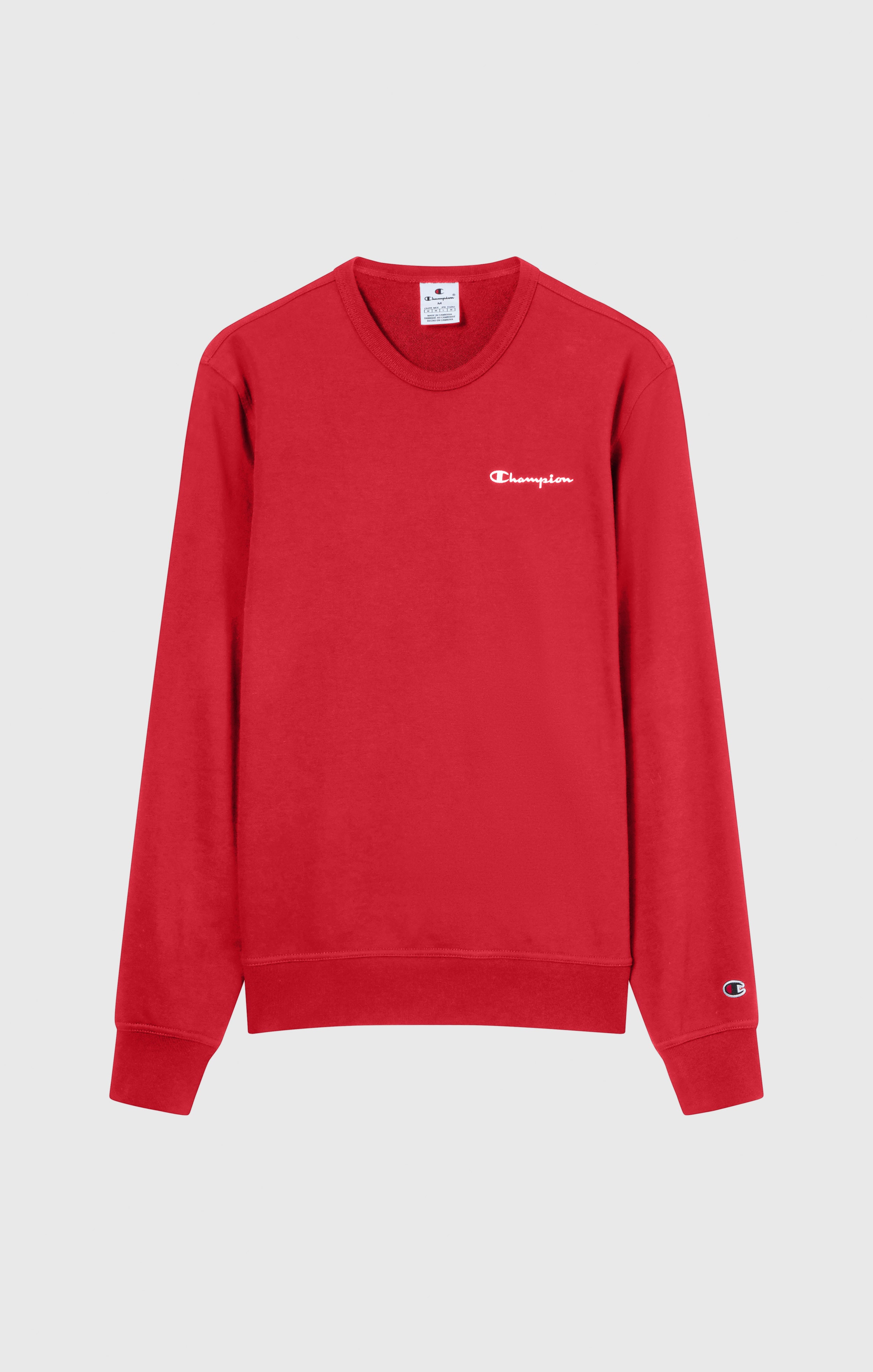 Men’s Lightweight Crewneck Sweatshirt with Embroidered Logo Icons
