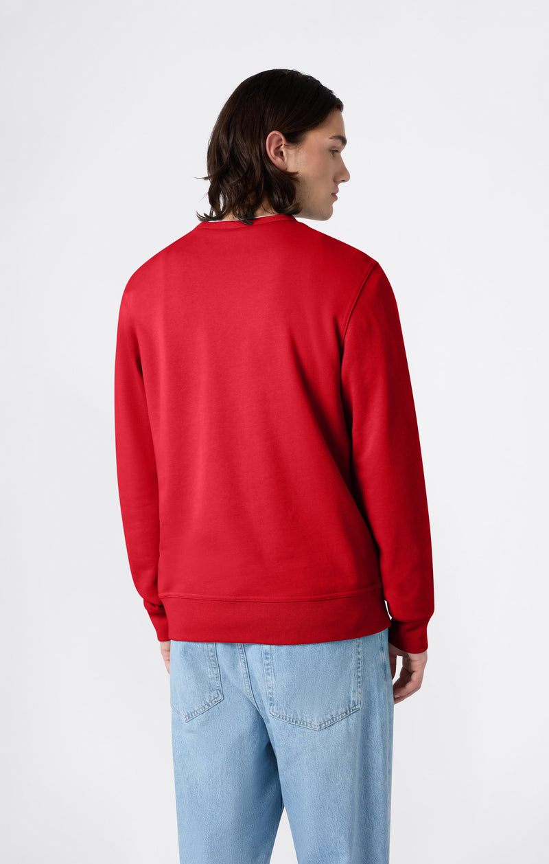 Men’s Lightweight Crewneck Sweatshirt with Embroidered Logo Icons