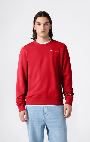 Men’s Lightweight Crewneck Sweatshirt with Embroidered Logo Icons