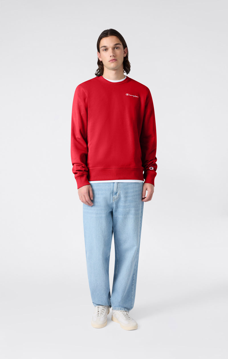 Men’s Lightweight Crewneck Sweatshirt with Embroidered Logo Icons