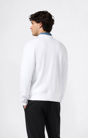 Men’s Lightweight Crewneck Sweatshirt with Embroidered Logo Icons