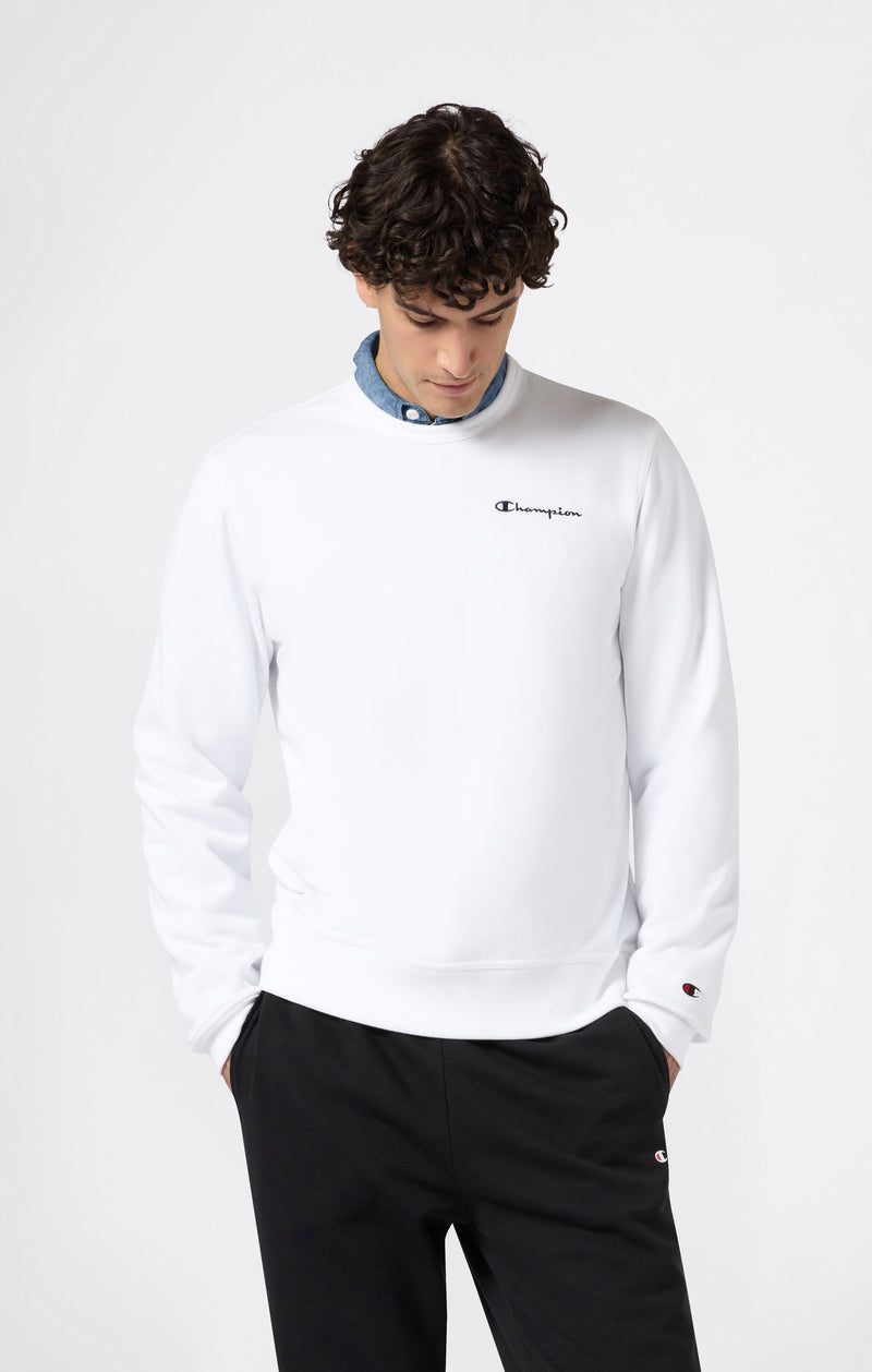 Men’s Lightweight Crewneck Sweatshirt with Embroidered Logo Icons
