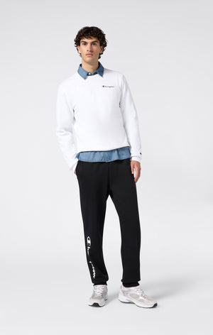 Men’s Lightweight Crewneck Sweatshirt with Embroidered Logo Icons