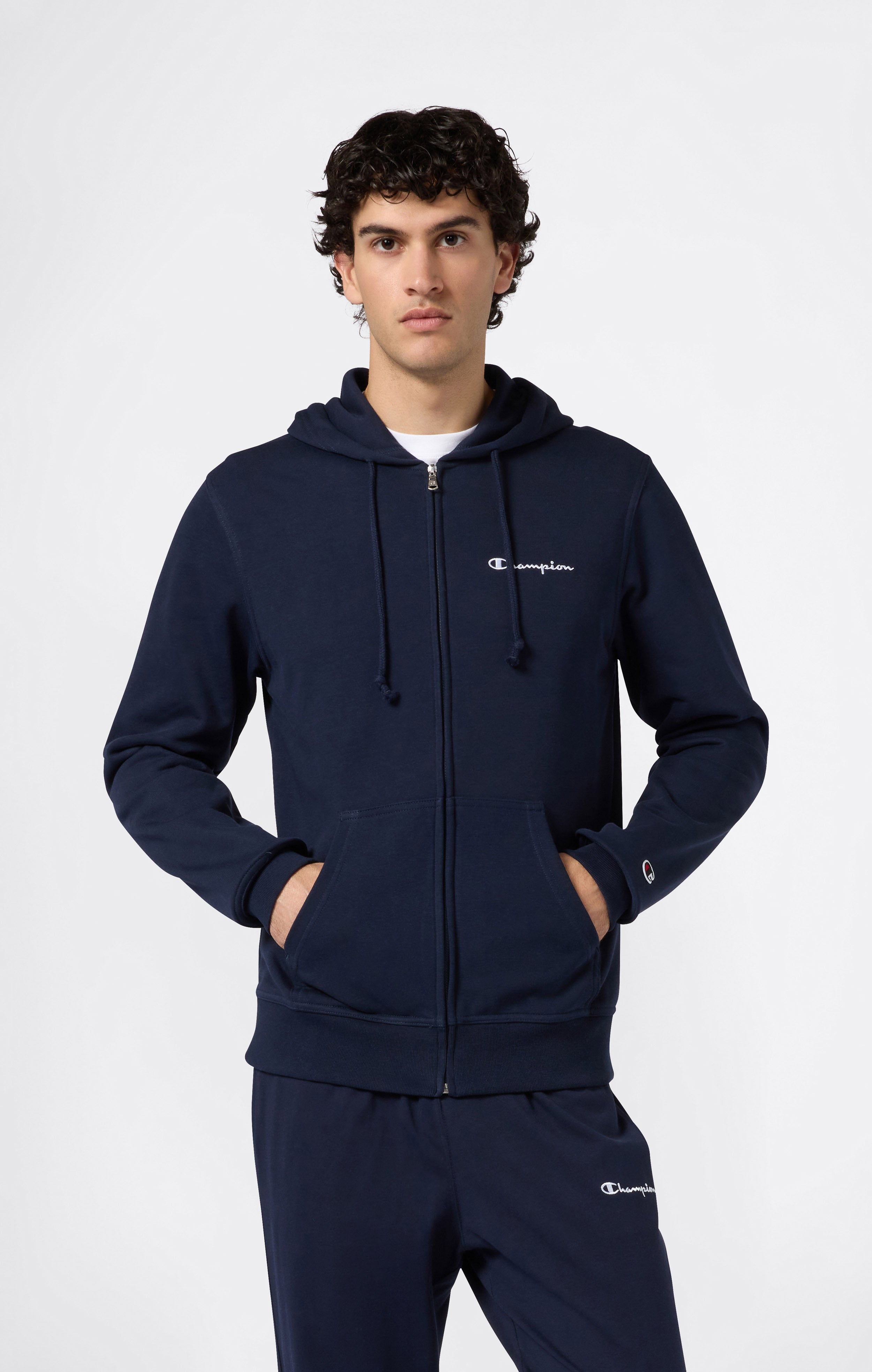 Felpa Leggera con Cappuccio e Zip Intera da Uomo Icons