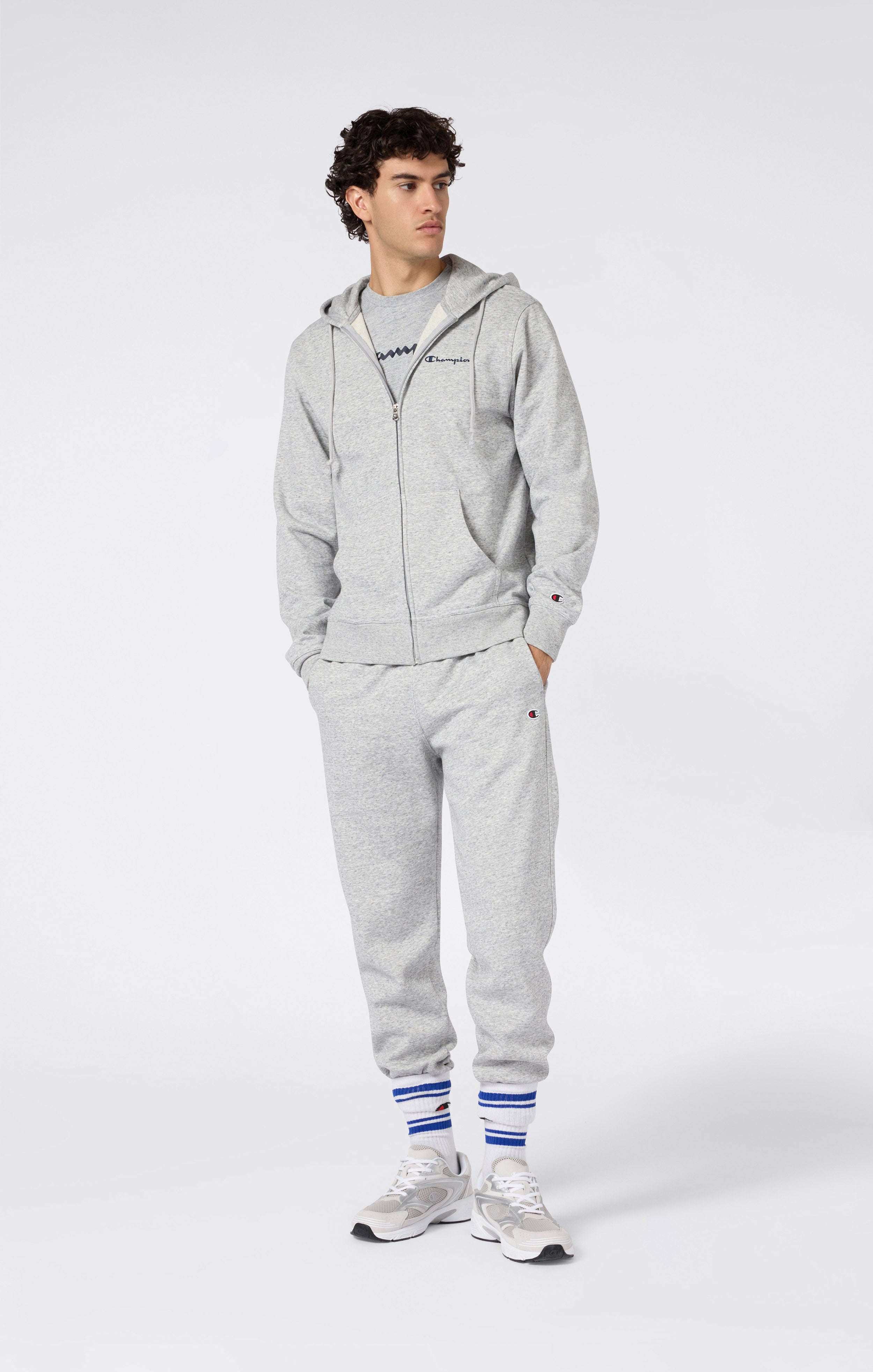 Leichter Hoodie mit Durchgehendem Reißverschluss für Herren Icons