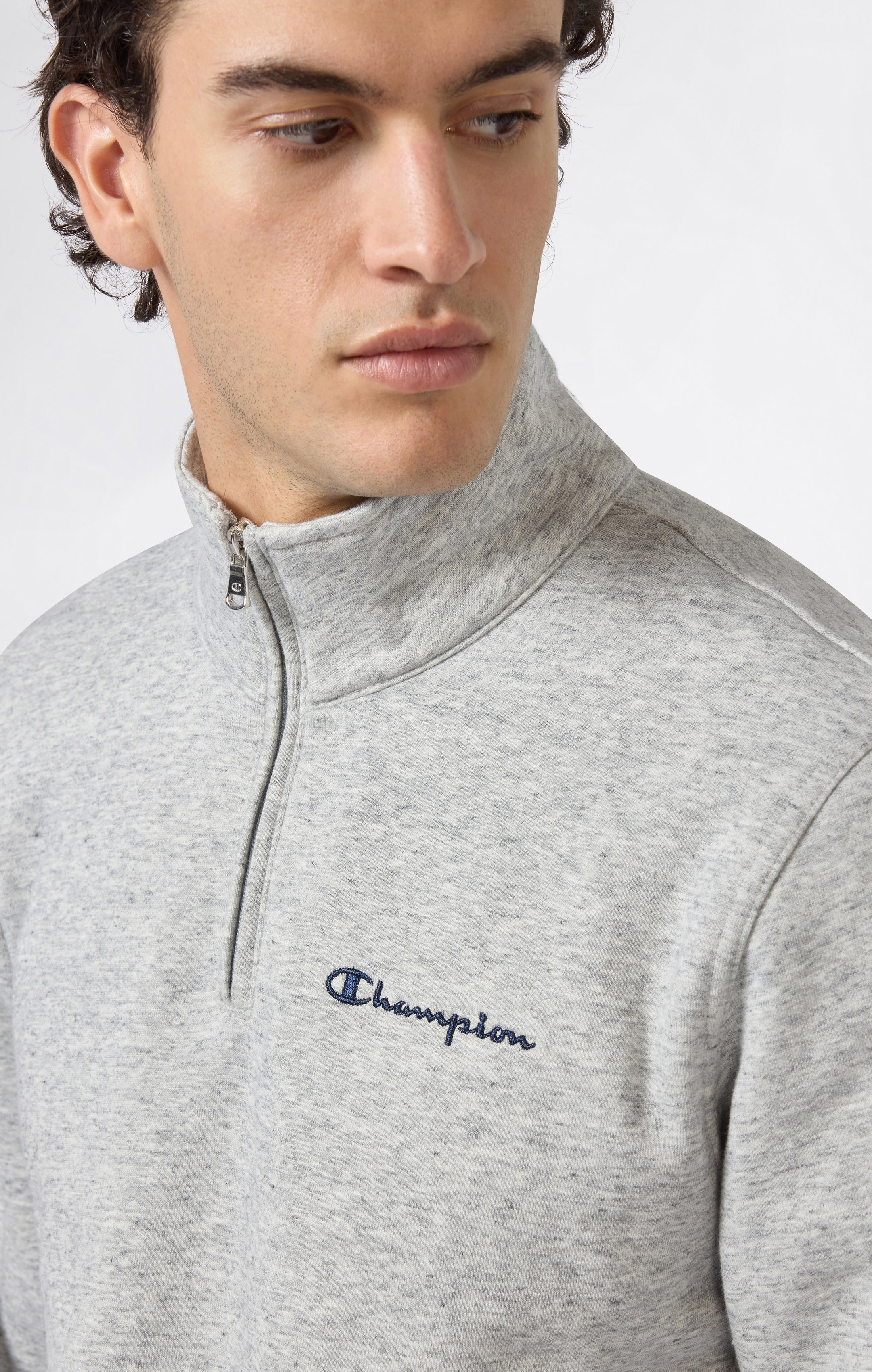 Herren Fleece-Sweatshirt mit Halbem Reißverschluss Icons