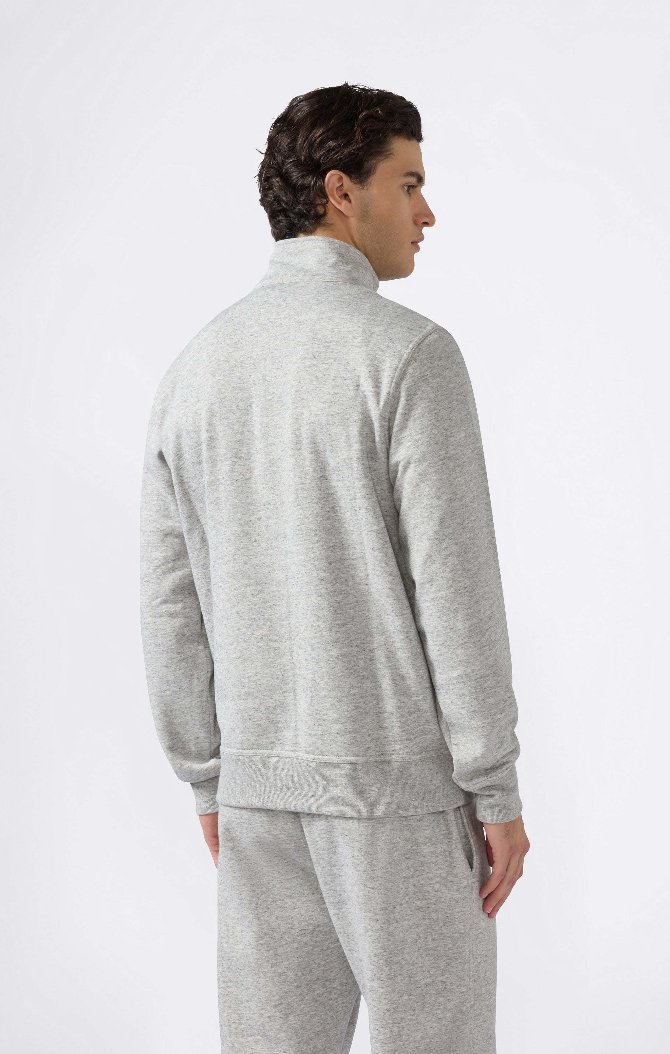Herren Fleece-Sweatshirt mit Halbem Reißverschluss Icons