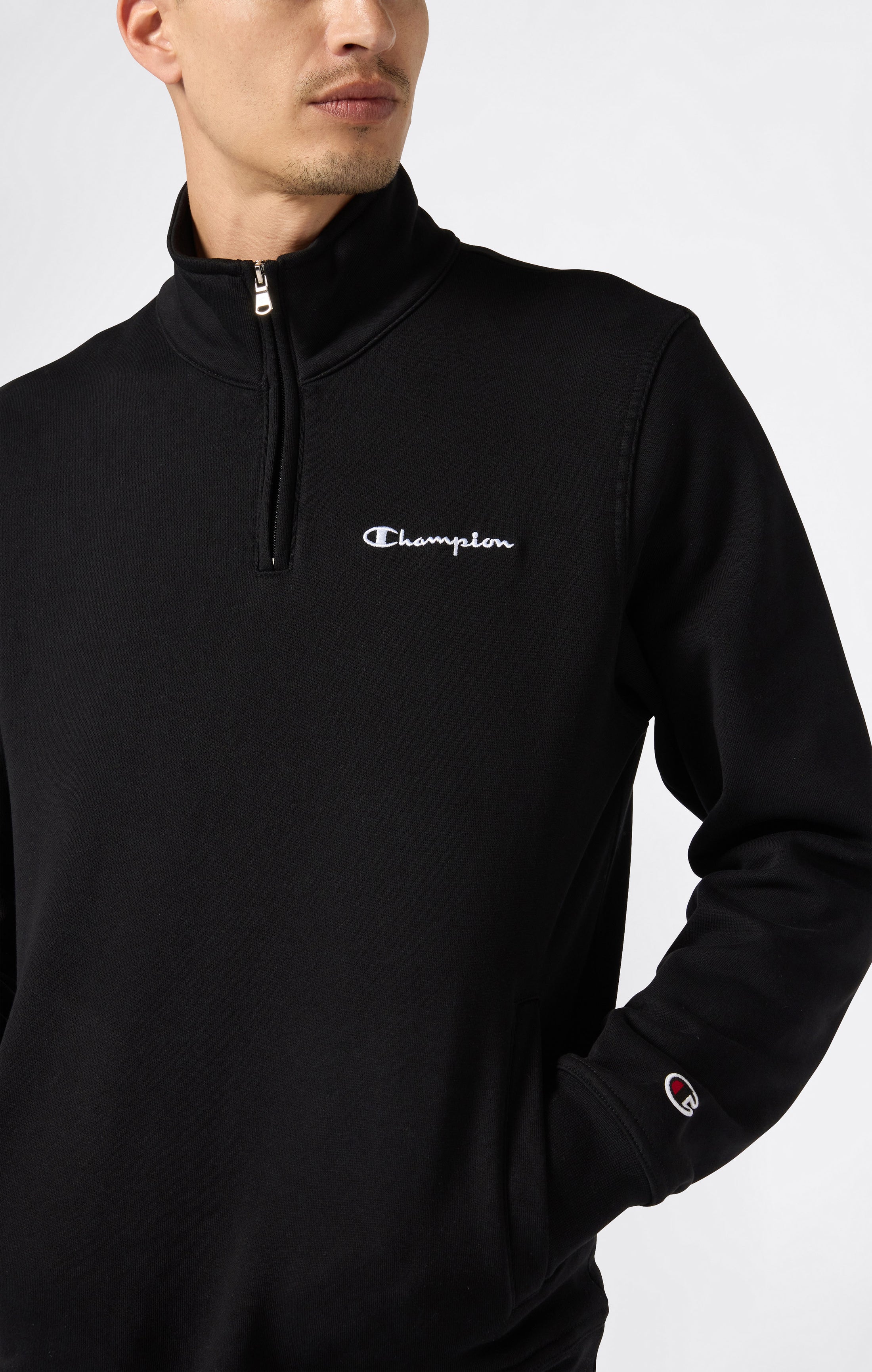 Herren Fleece-Sweatshirt mit Halbem Reißverschluss Icons