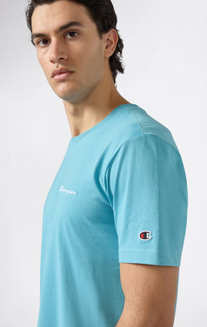 Men’s T-Shirt with Small Embroidered Logo Icons