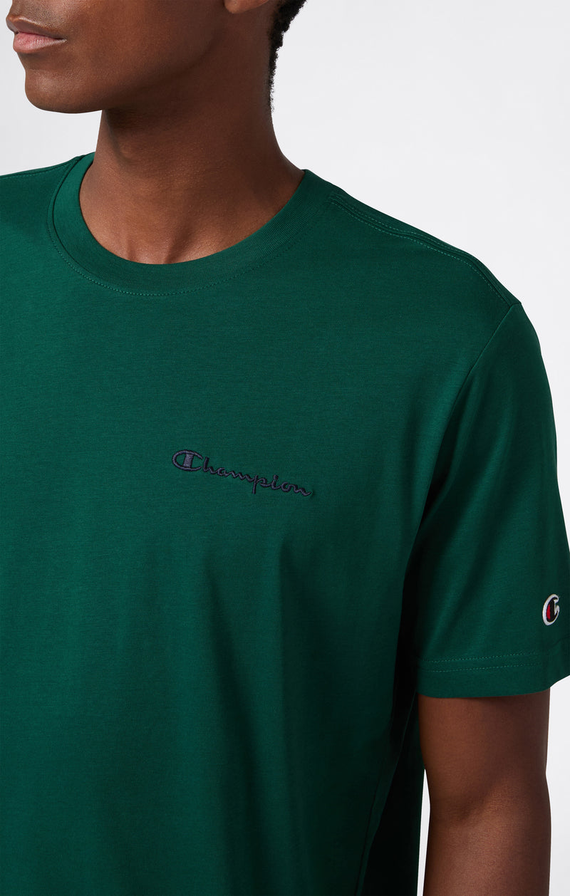Men’s T-Shirt with Small Embroidered Logo Icons