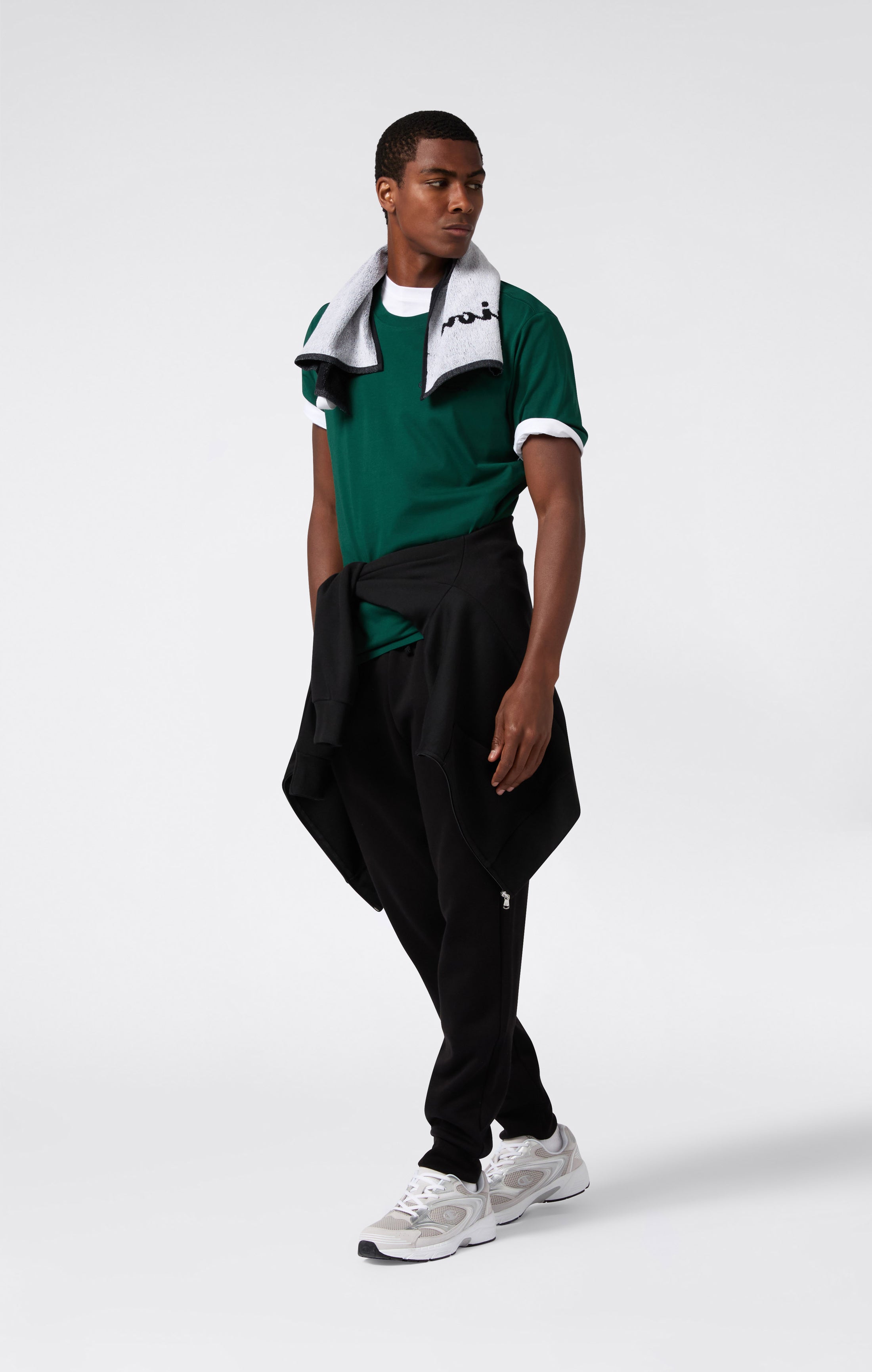 Men’s T-Shirt with Small Embroidered Logo Icons