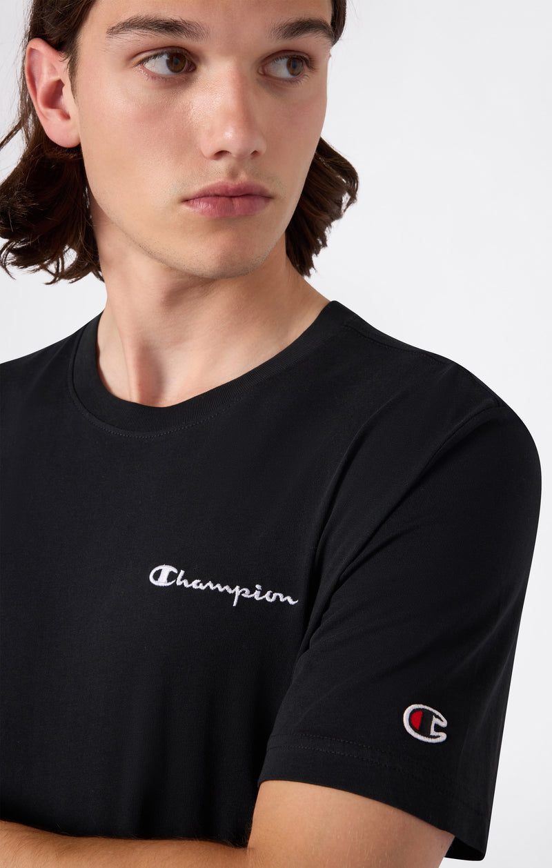 Men’s T-Shirt with Small Embroidered Logo Icons