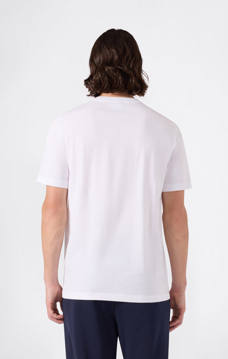 Men’s T-Shirt with Small Embroidered Logo Icons