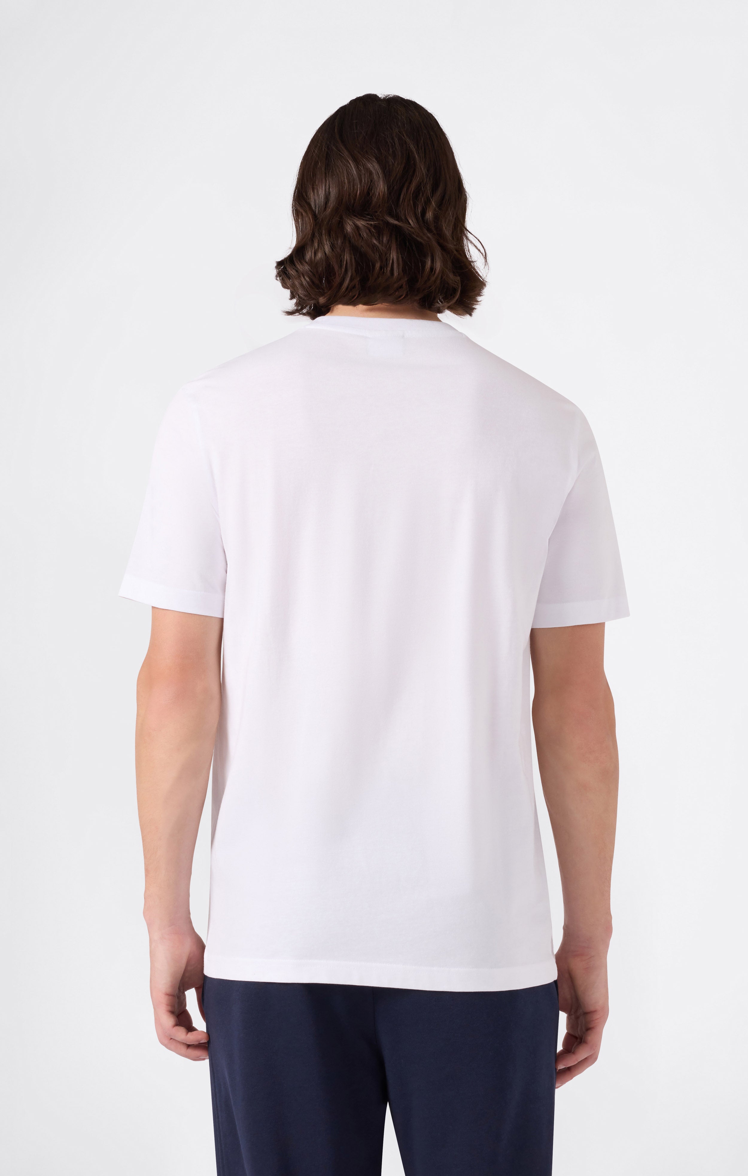 Men’s T-Shirt with Small Embroidered Logo Icons