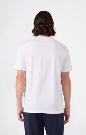 Men’s T-Shirt with Small Embroidered Logo Icons