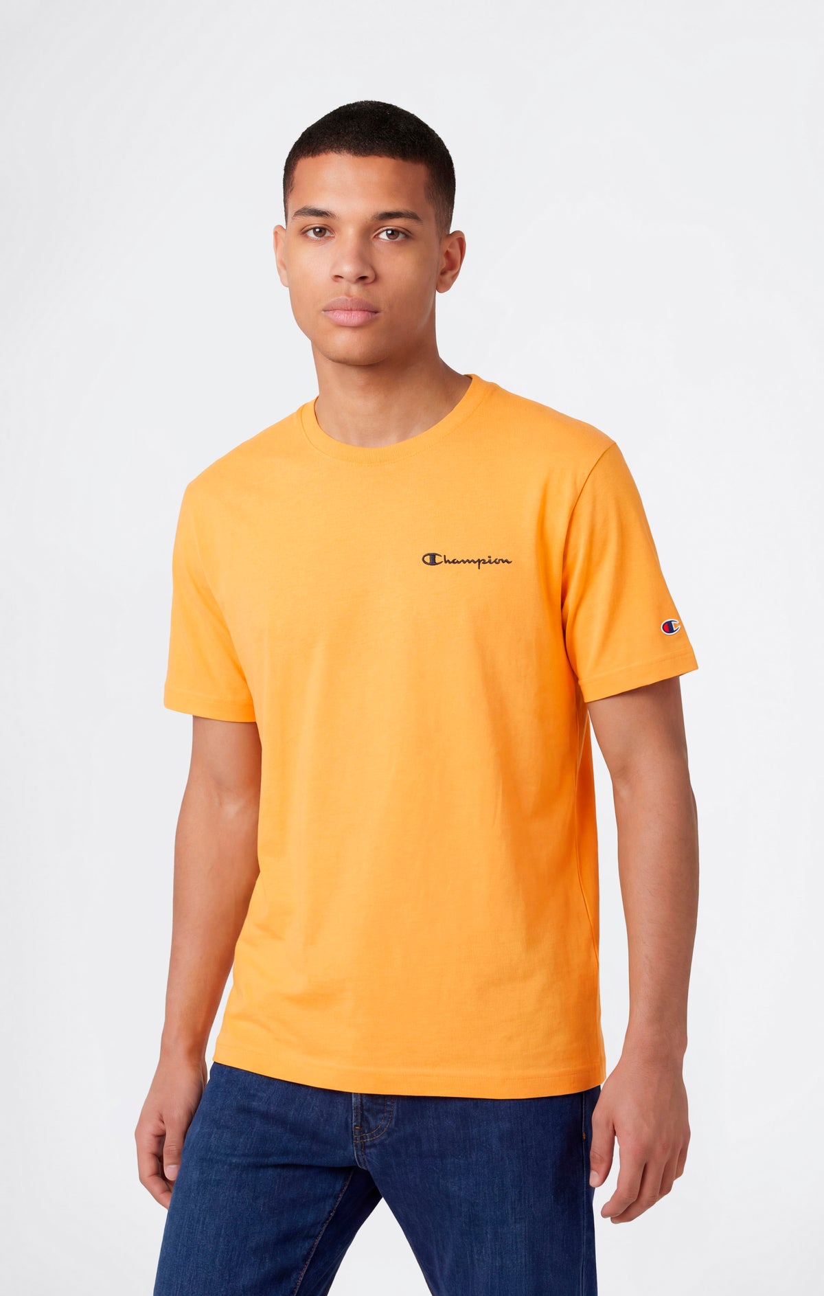 Men’s T-Shirt with Small Embroidered Logo Icons